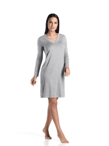 HANRO Women's Champagne Silk Long Sleeve Nightgown - Luxurious Sleepwear for Elegant Evenings & Bridal Lingerie