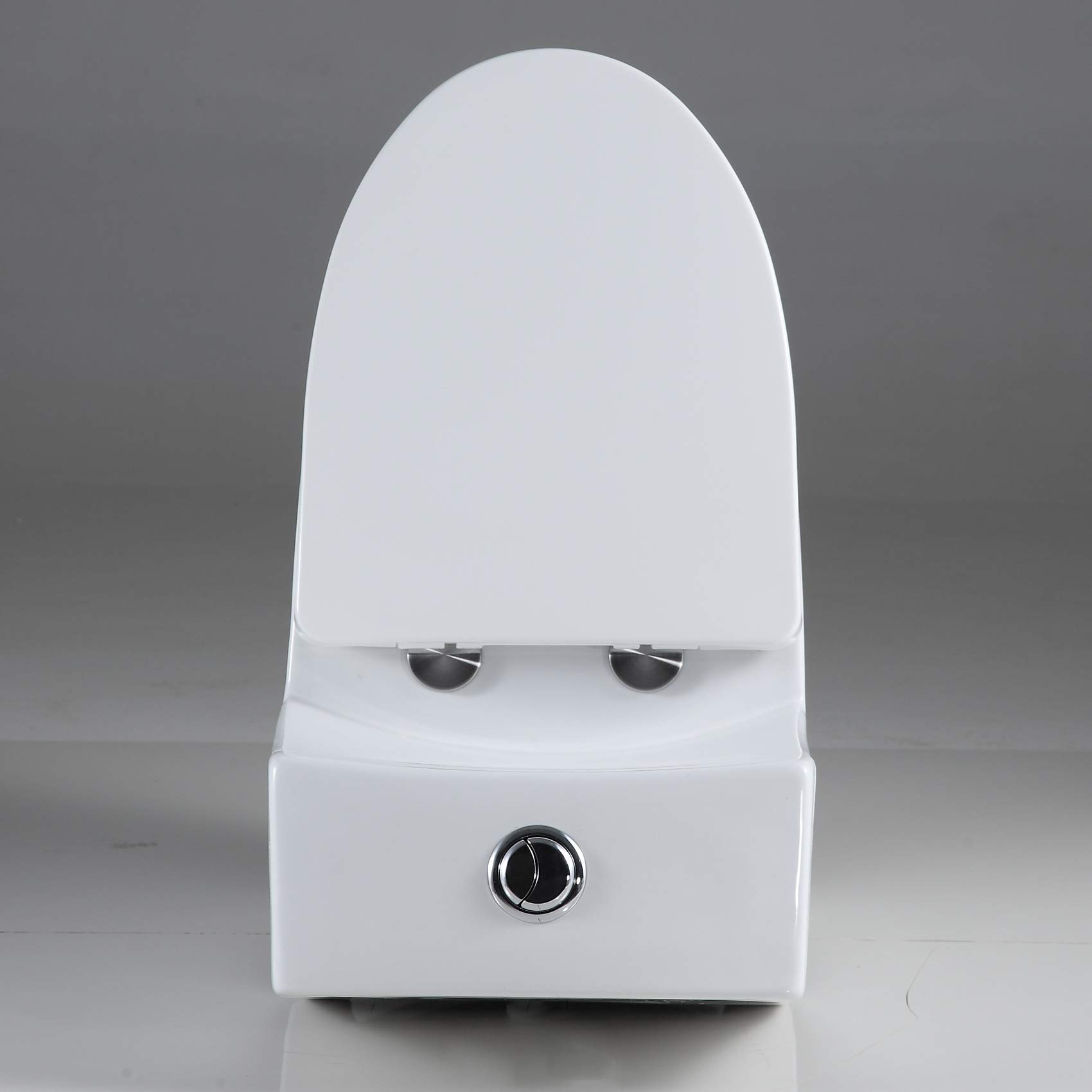 Sarlai One Piece Toilet - Comfort Height Dual Flush Elongated White Ceramic Modern Bathroom Toilet with Soft Seat, 12