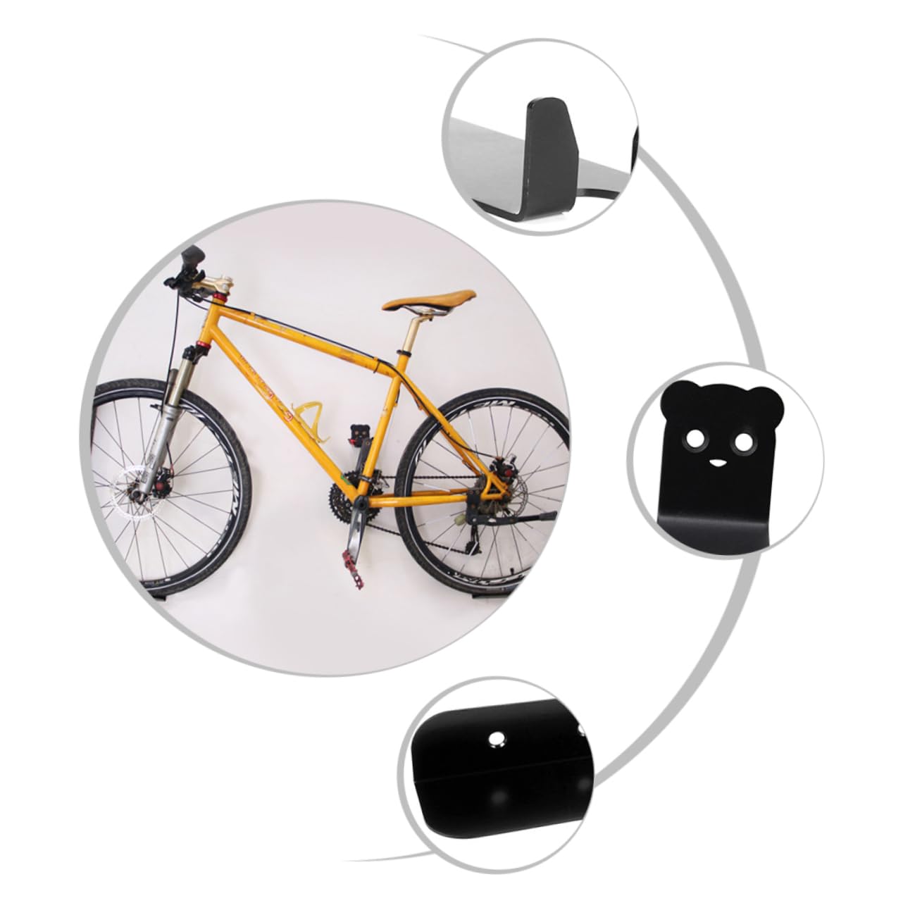 KITANDOVE 2 Pack Wall Mounted Bike Rack - Heavy Duty Anti-Skid Bicycle Parking Stand for Home Garage Storage | Space Saving Bike Organizer for Indoor & Outdoor Use