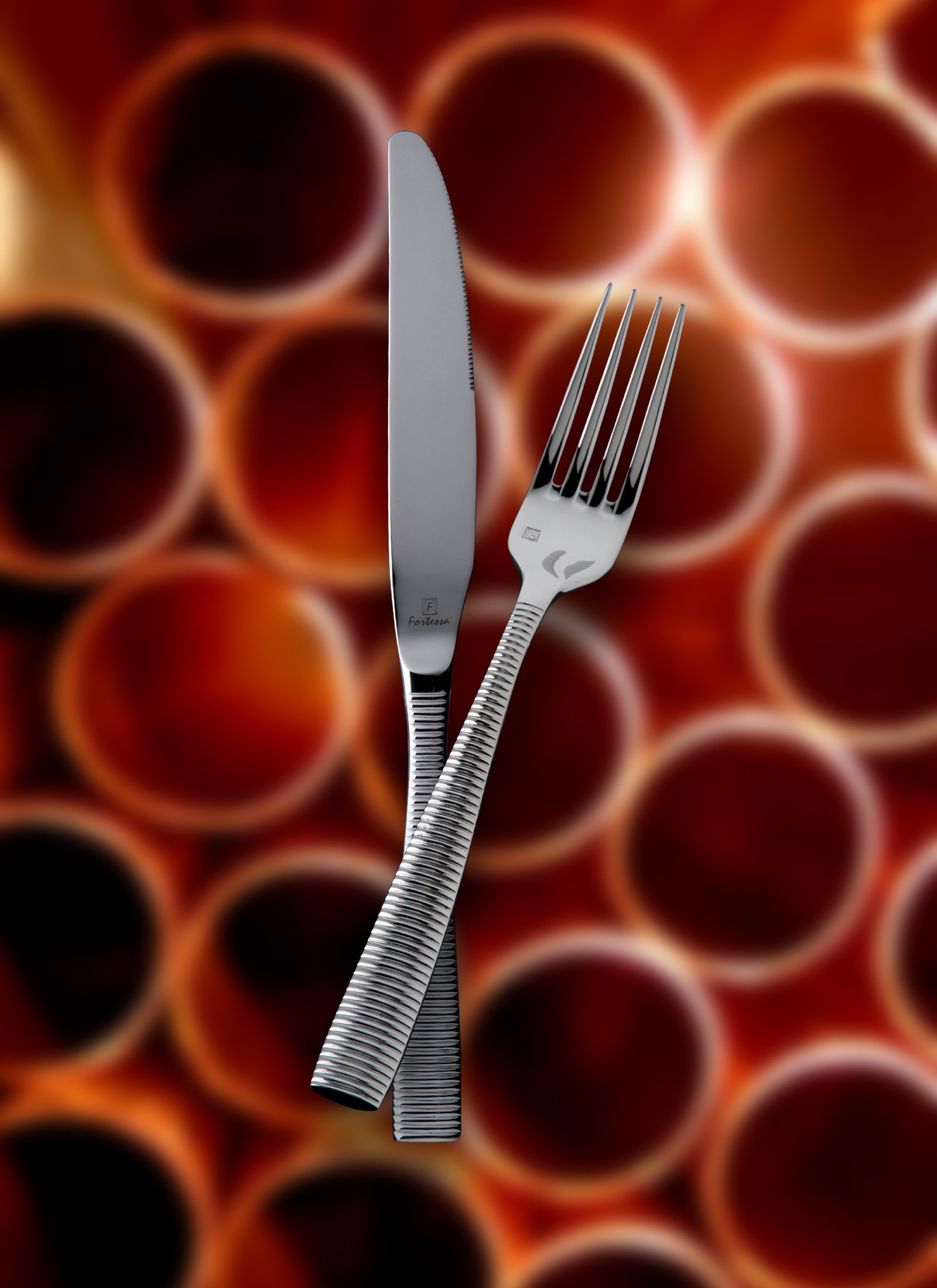 Fortessa Ringo 18/10 Stainless Steel Flatware Table Forks - Set of 12 - Premium Dinner Forks for Restaurants, Catering & Elegant Home Dining