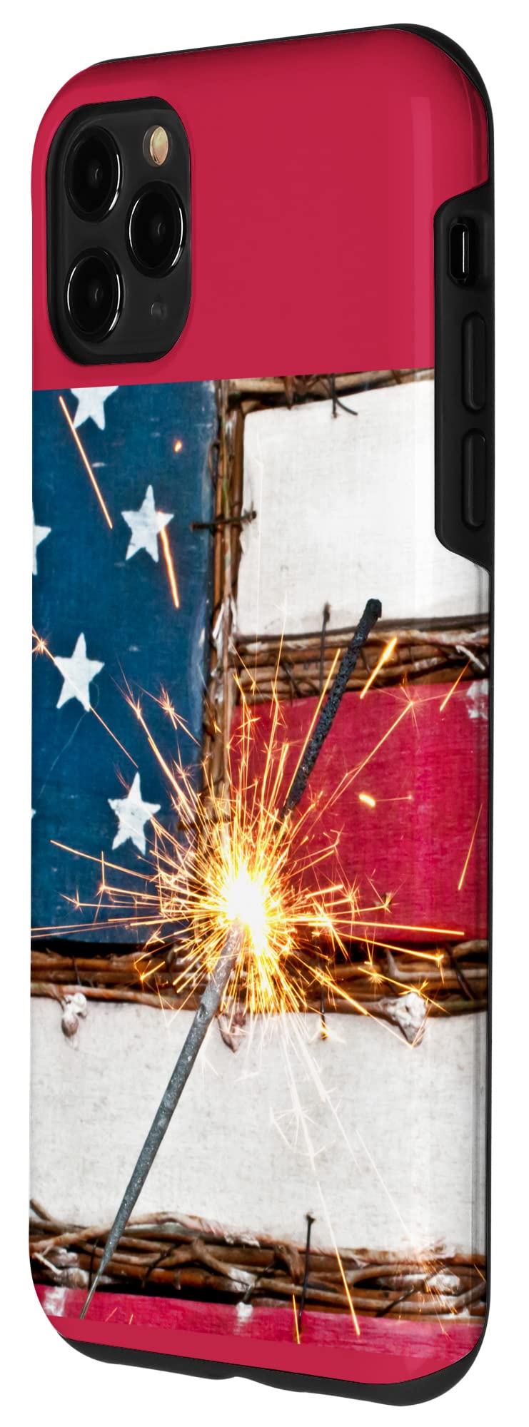 iPhone 11 Pro Max Case with 4th of July Fireworks & American Flag Design - Patriotic Phone Cover for Independence Day Celebrations, Parties & Summer Festivals