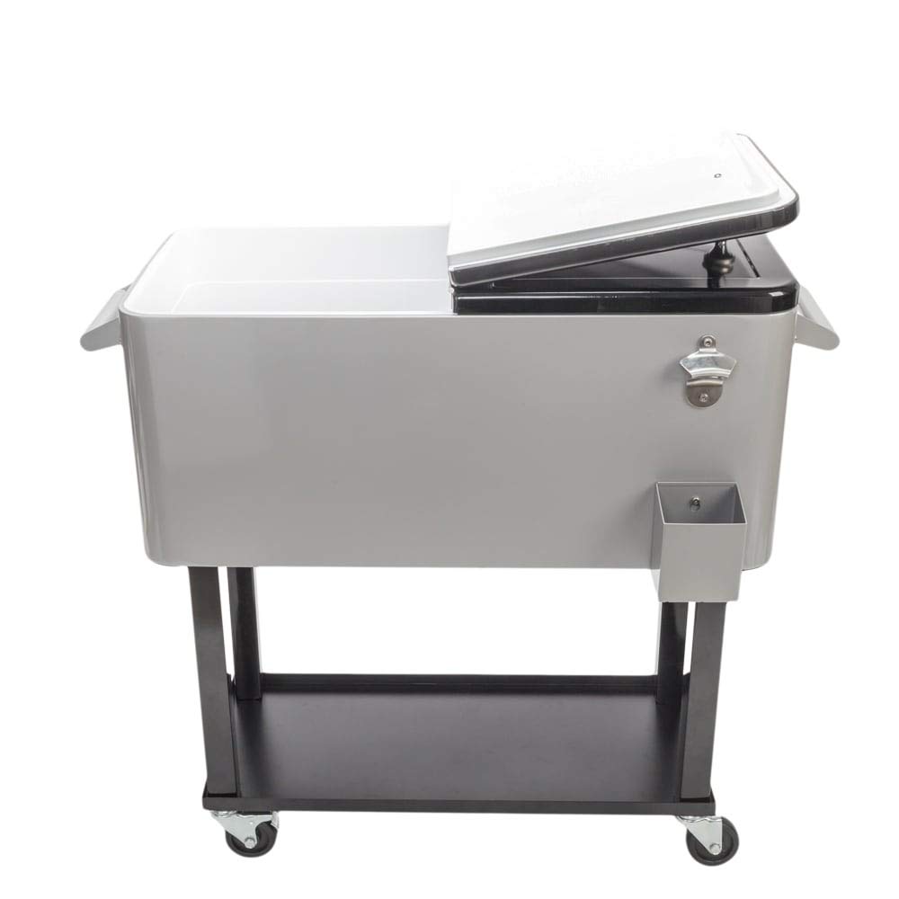 80 Quart Stainless Steel Spray Cooler with Adjustable Shelf - Perfect for Outdoor Camping, Picnics, and Tailgating Parties