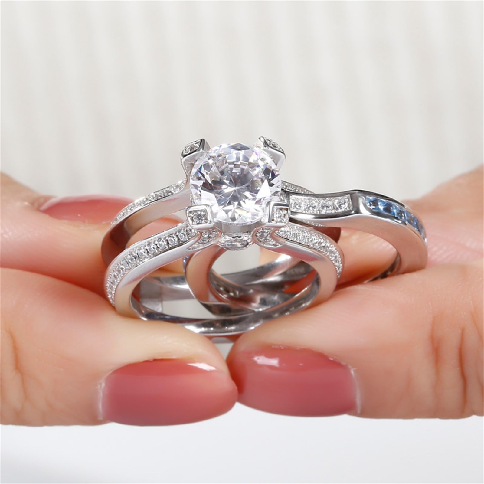 Jeulia Diamond Band Rings for Women - Sterling Silver CZ Interchangeable Ring Sets | Wedding, Engagement, Anniversary, Promise & Bridal Jewelry Gifts | Perfect for Proposals, Vow Renewals & Special Occasions