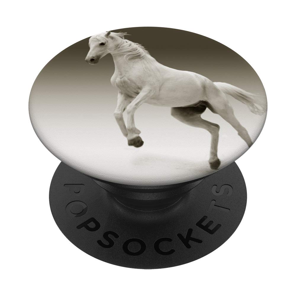 White Horse PopSockets Grip and Stand for Phones & Tablets - Perfect Gift for Animal Lovers & Equestrian Enthusiasts | Great for Work, Travel, and Everyday Use