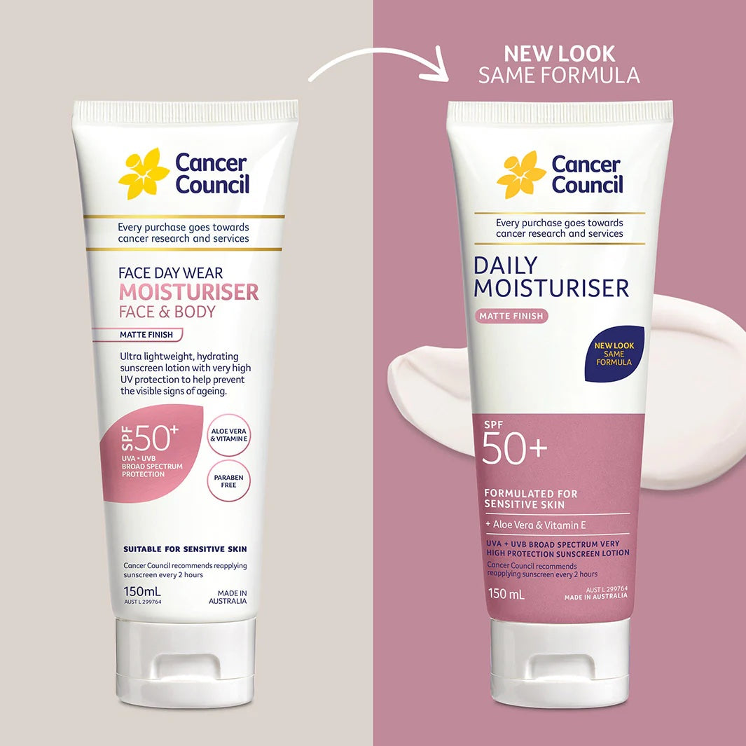 Cancer Council Daily Moisturiser Matte SPF50+ Sunscreen 150ml - Oil-Free Face Moisturizer with Matte Finish for Daily Sun Protection & Acne-Prone Skin | Perfect for Outdoor Activities & Everyday Use