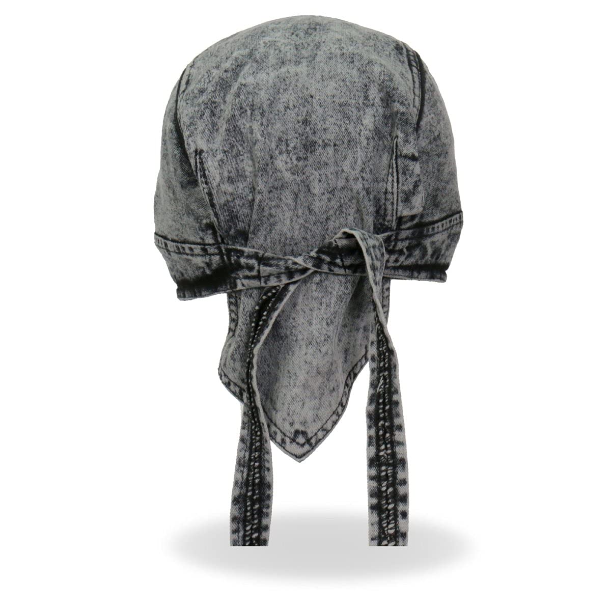 Hot Leathers HWH1107 Charcoal Dye Denim Headwrap - Stylish Motorcycle Bandana for Bikers & Outdoor Enthusiasts - Perfect for Riding, Concerts & Festivals