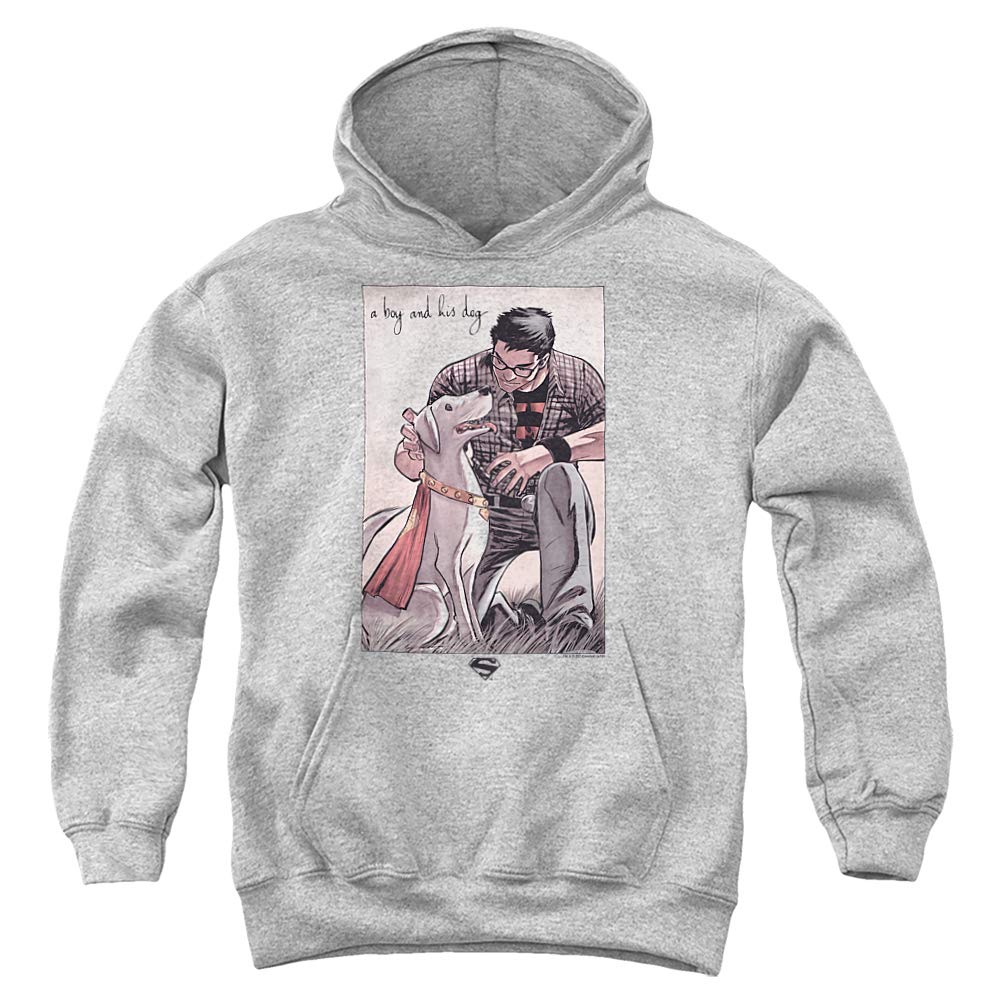 Trevco Superman Man's Best Friend Unisex Youth Pull-Over Hoodie - Warm & Stylish for School, Play & Outdoor Adventures