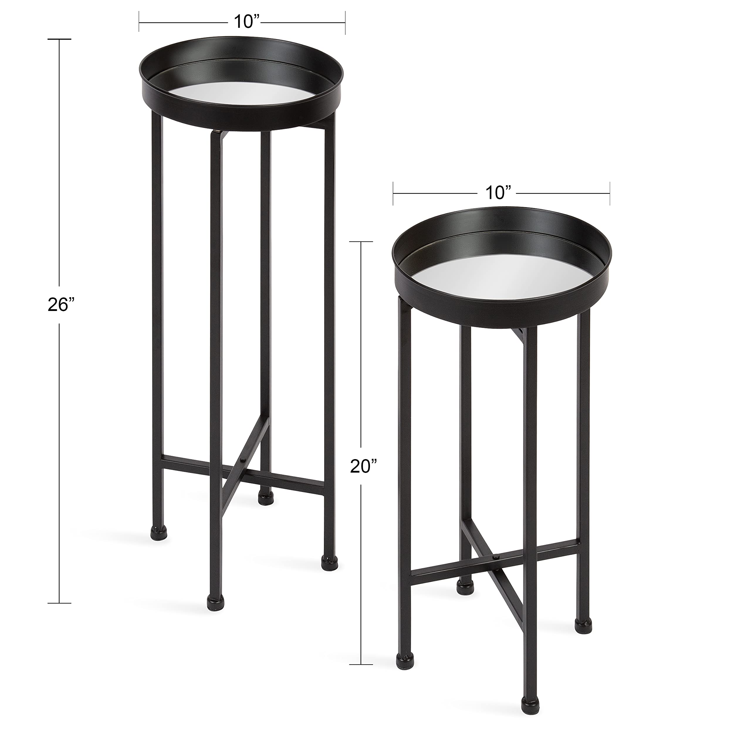 Kate and Laurel Celia Side Tables - Set of 2 Gold & White Modern Glam End Tables for Living Room, Bedroom & Office Decor