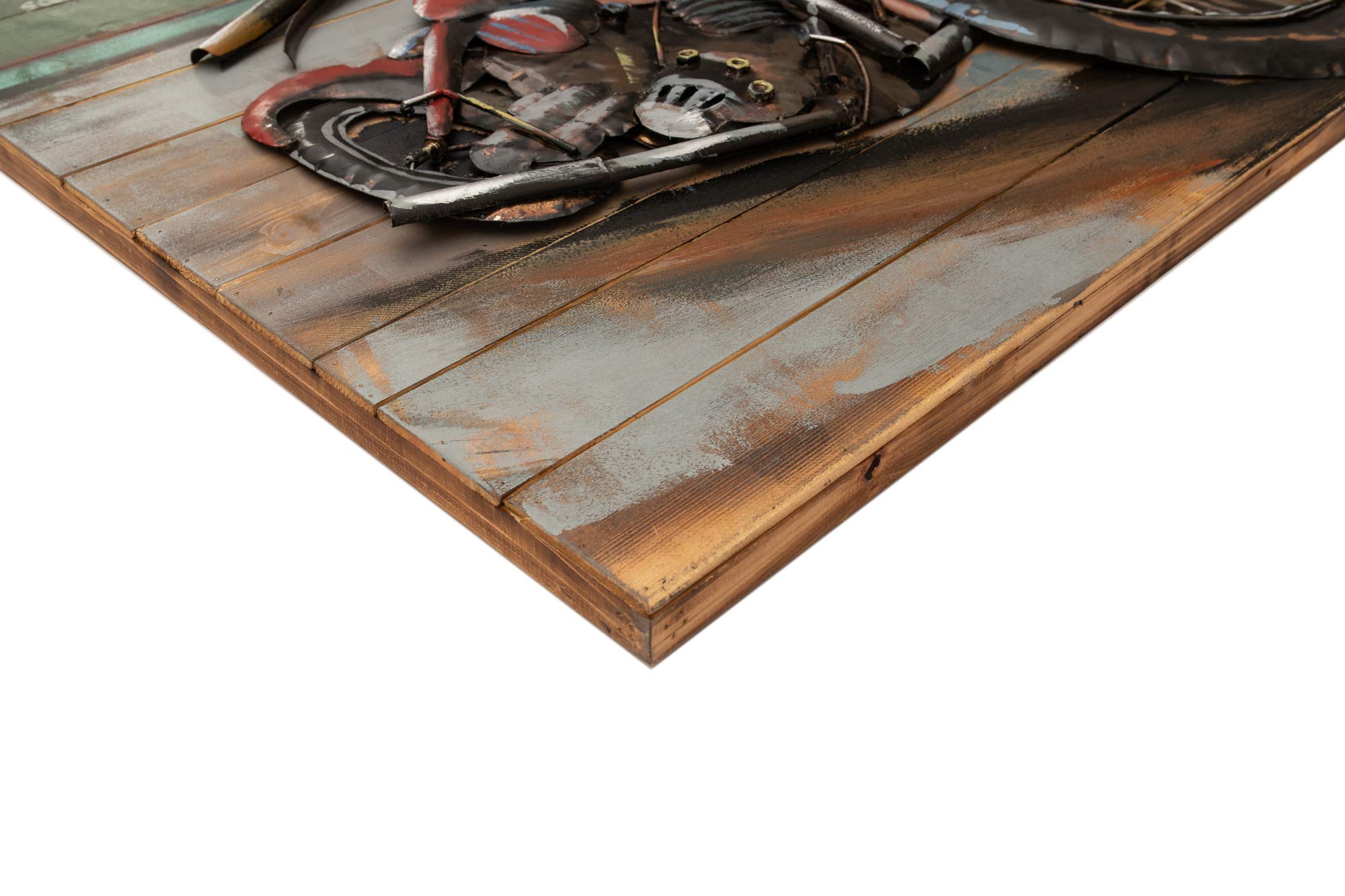 Handmade 3D Metal Wall Art - Unique Hammered Galvanized Steel with Hand-Painted Finish - Ready to Hang Home Decor for Living Room, Bedroom or Office