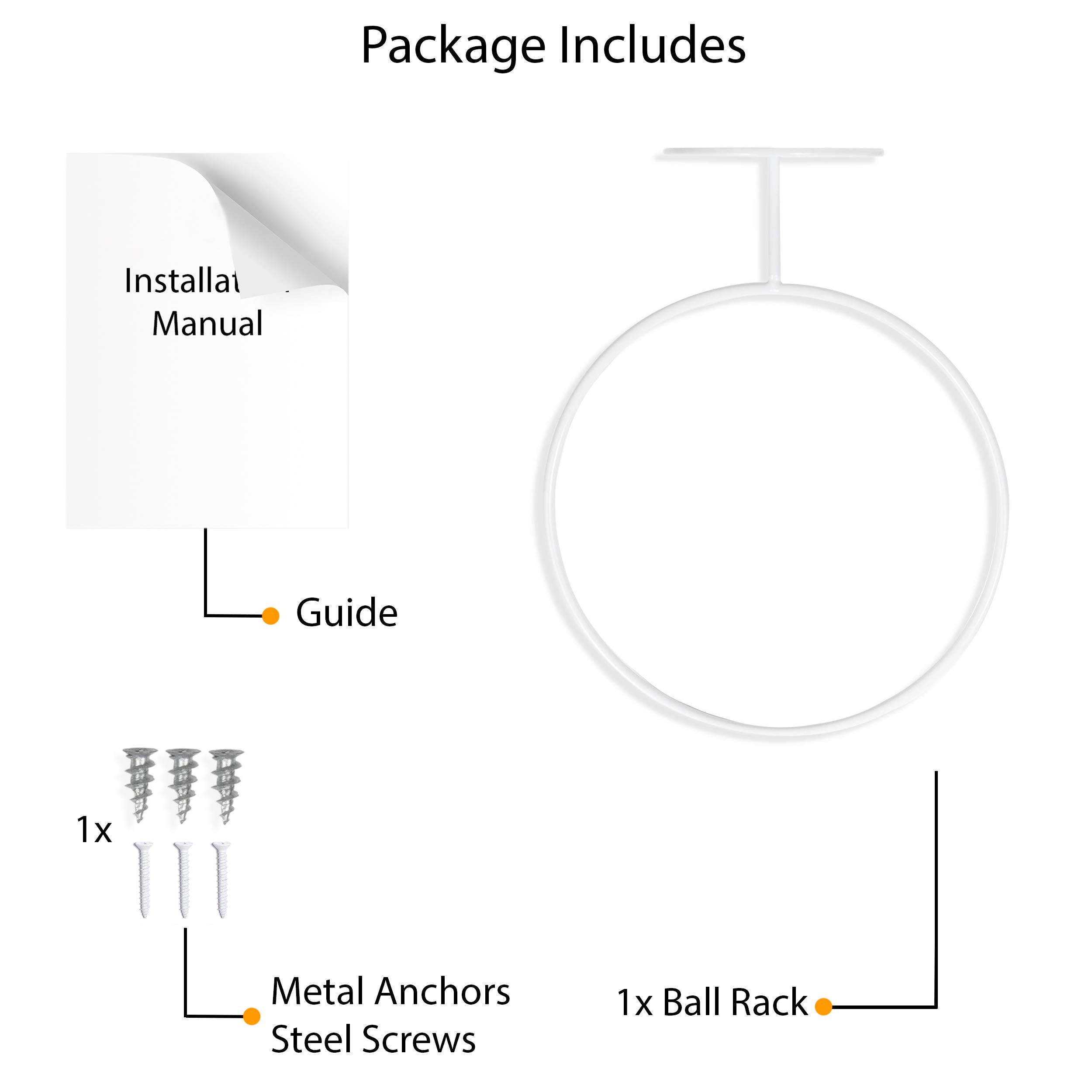Wall Mount Ball Storage Rack - Metal Sports Ball Holder Organizer for Basketball, Football, Soccer | Space-Saving Garage, Playroom & Gym Organization Solution
