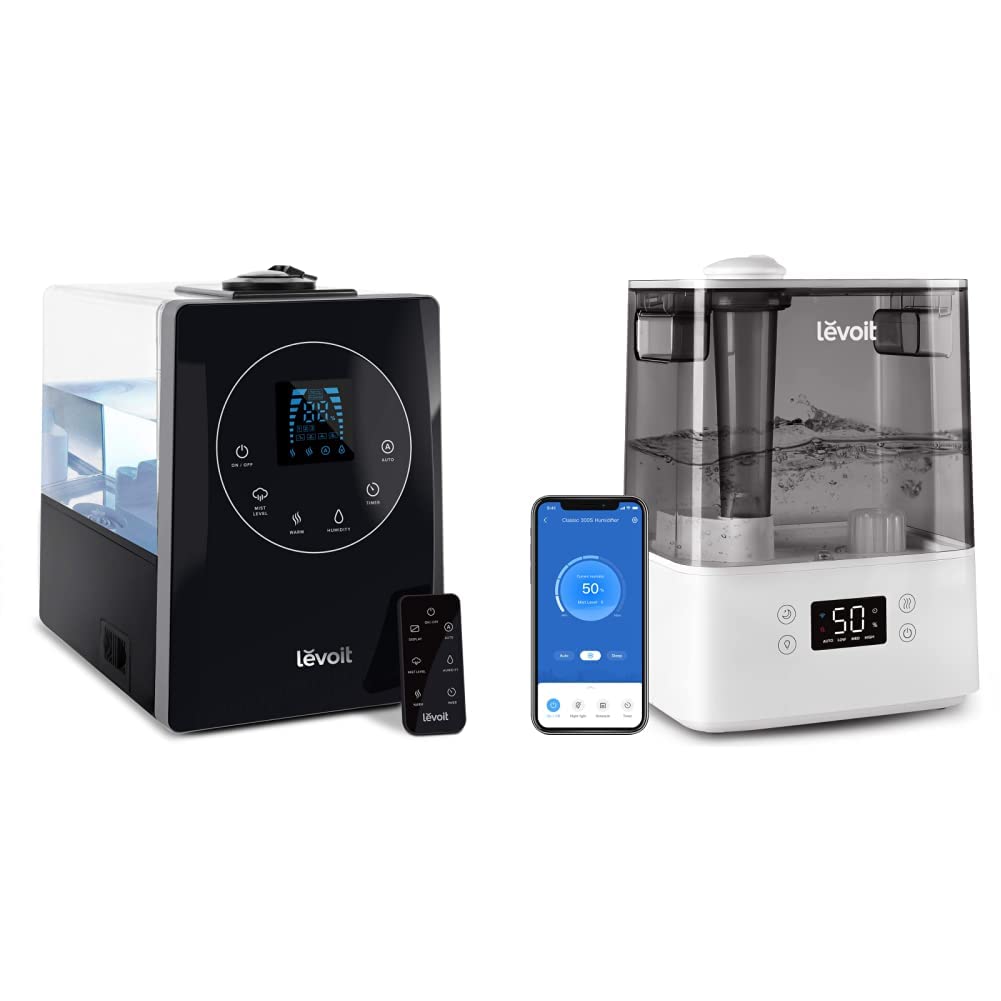 **LEVOIT 6L Cool Mist Humidifier for Large Rooms & Bedrooms - Top Fill Ultrasonic Air Humidifier with Essential Oil Diffuser, Black & Gray - Perfect for Home, Indoor Plants & Aromatherapy**