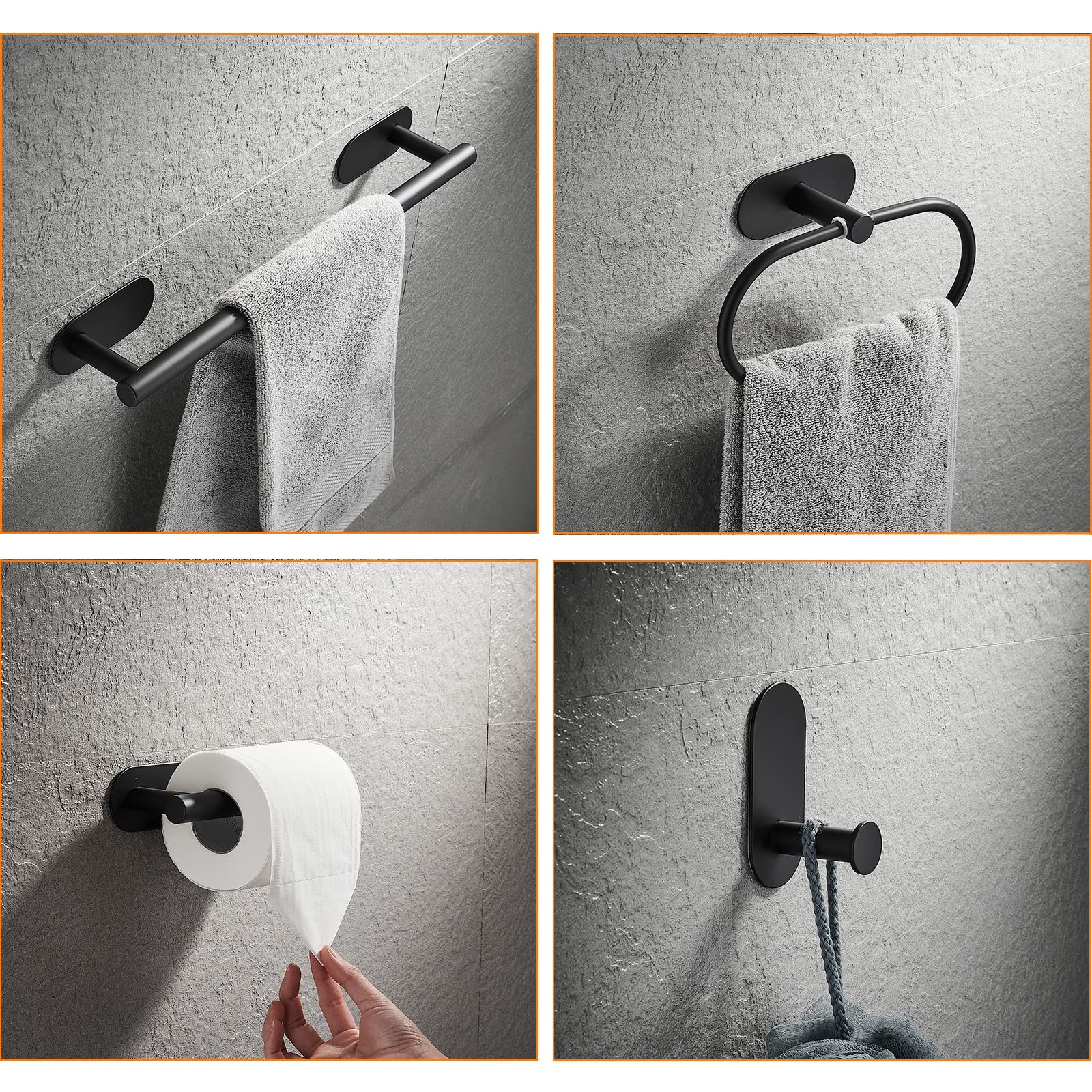 4-Piece Bathroom Hardware Set - 15.7