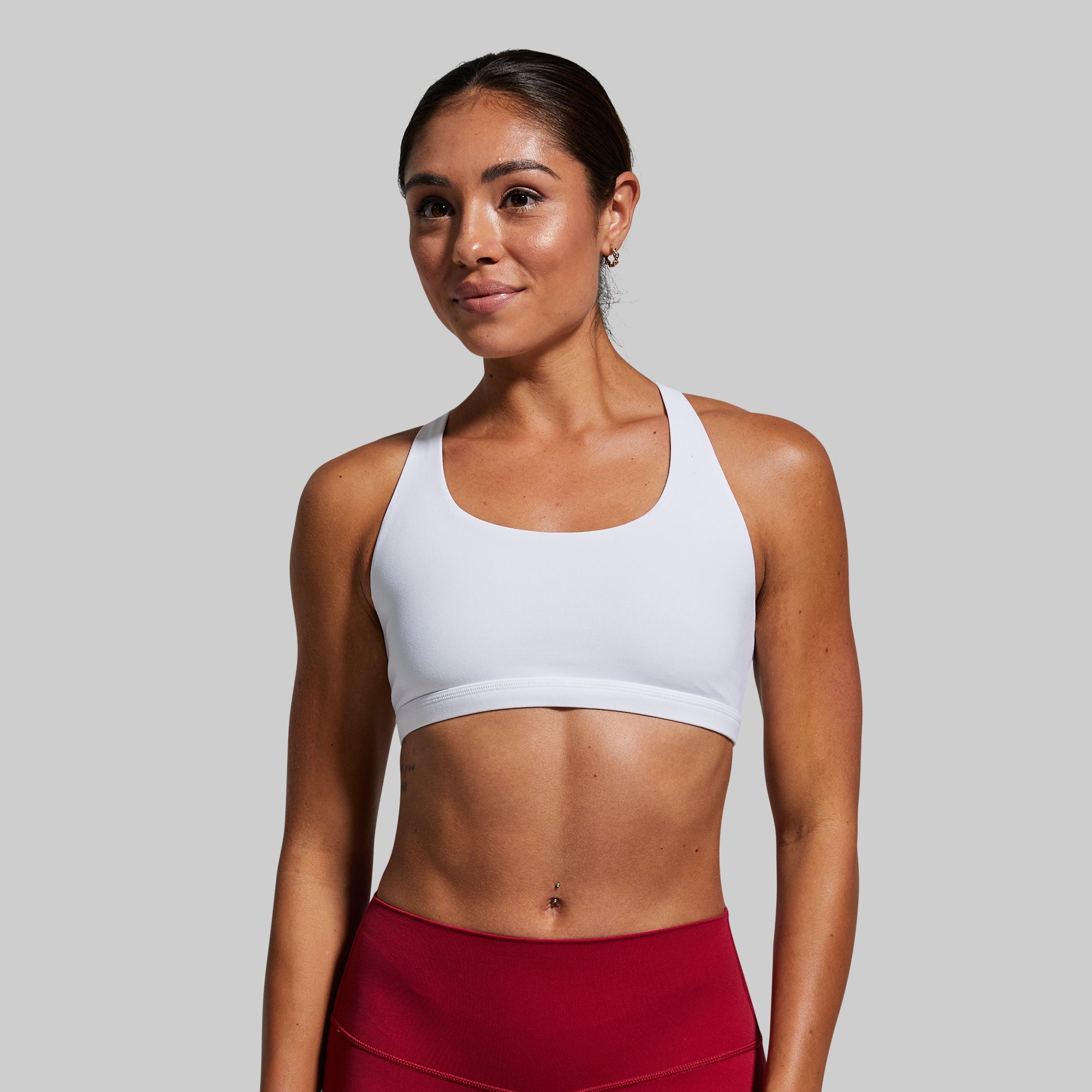 Vitality High Support Sports Bra for Women - Breathable Workout Top for Running, Yoga & Gym - Comfortable White Fitness Bra