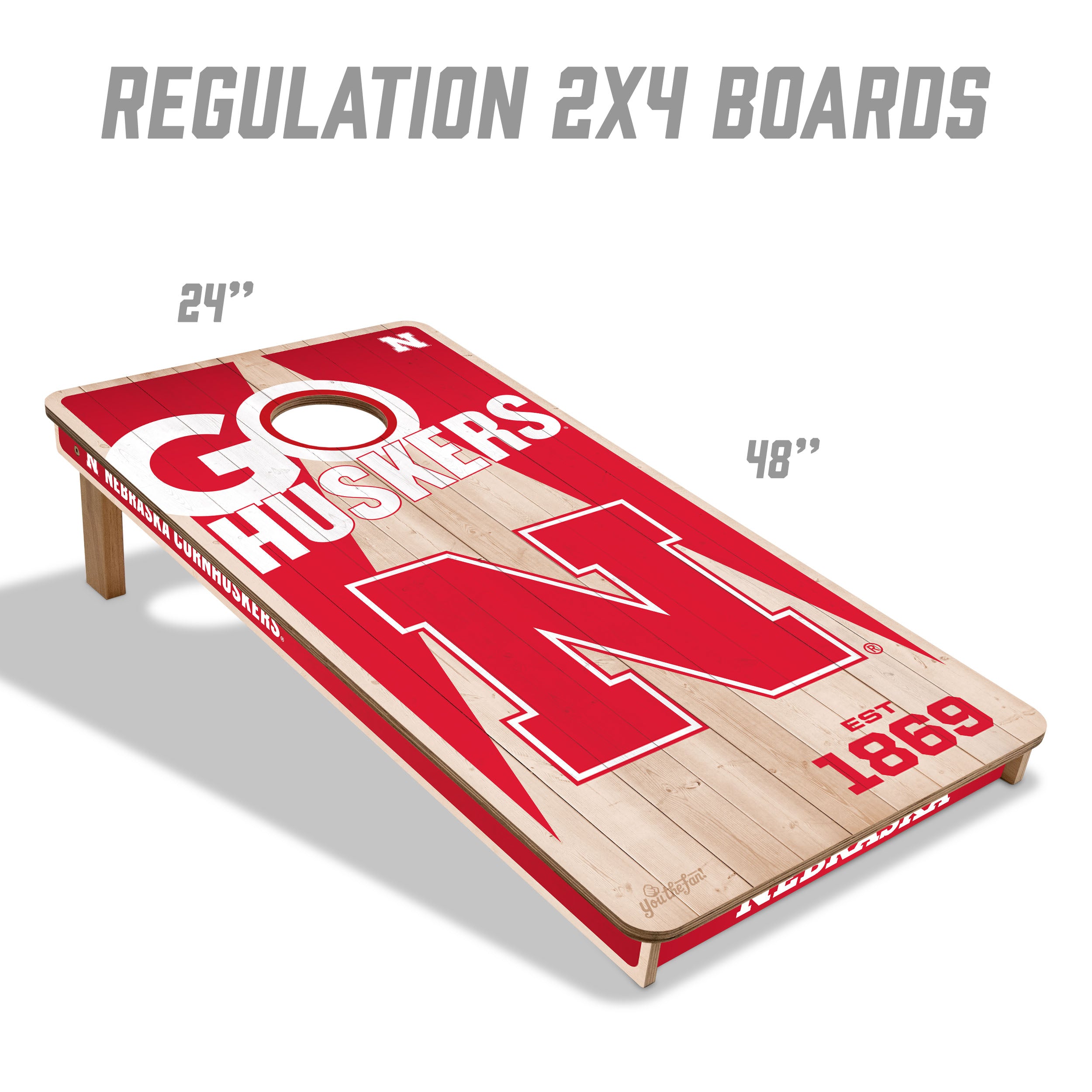 Nebraska Huskers 2x4 Cornhole Game Set - Official Team Logo Cornhole Boards with Bags - Perfect for Tailgating, Backyard Parties & Outdoor Games