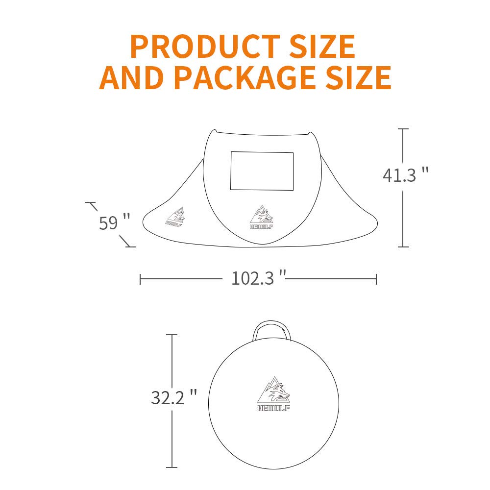 Hewolf 2/4 Person Pop Up Camping Tent - Instant Setup, Waterproof & Windproof Family Tent for Outdoor Adventures, Camping, Hiking, Beach & Backpacking | Perfect for Family Trips & Weekend Getaways