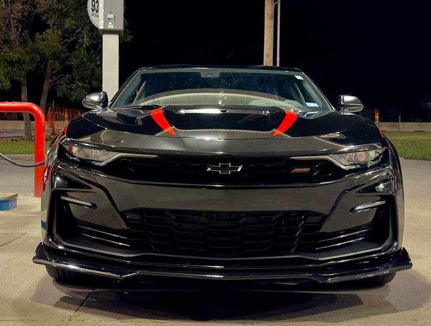 2016-2023 Chevrolet Camaro Front Bumper Lip - ABS Glossy Black 3-Piece Set for LT/LS/RS/SS/1LE Models | Aggressive Styling Upgrade for Street & Track Performance