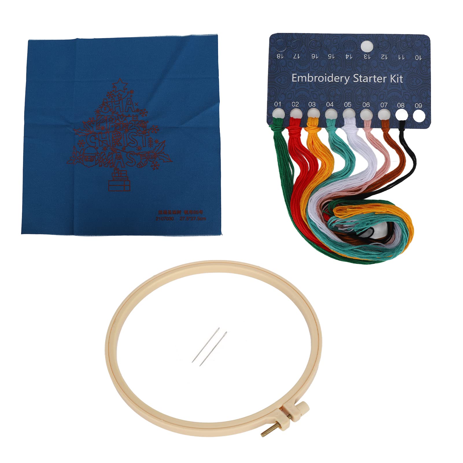 DIY Embroidery Kit for Beginners - Christmas Tree Hand Embroidery Set with Hoop, Thread & Needles - Creative Holiday Home Decor for Living Room, Gifts & Wall Hanging Art