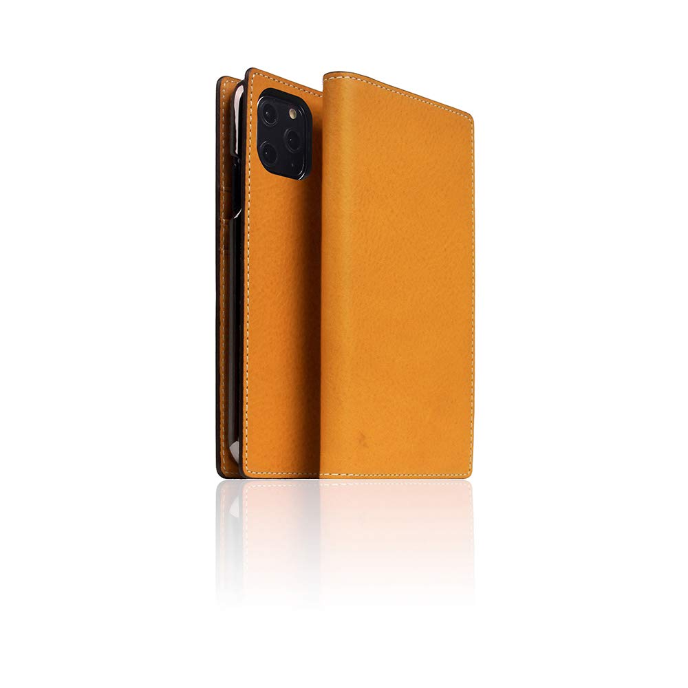 Handcrafted SLG D6 Italian Minerva Box Leather Wallet Case for iPhone 11 Pro - Diary Style with Card Slots & Side Cash Pocket, Premium Gift Box Included (Tan Brown) | Perfect for Everyday Use, Business Travel & Luxury Gifting