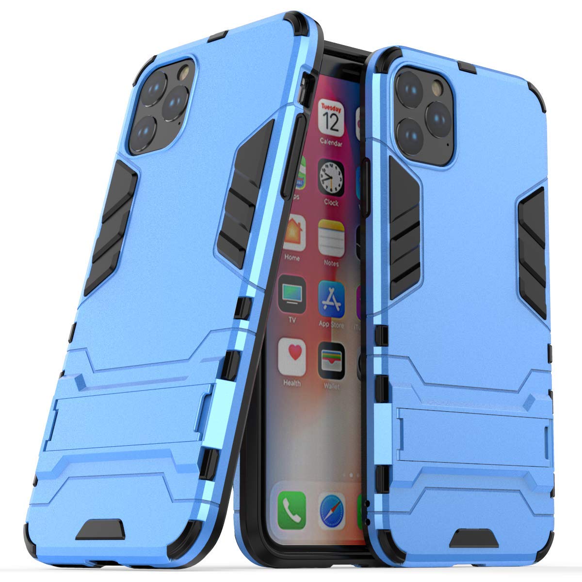 Shockproof iPhone 11 Pro Max Case with Kickstand - Hybrid Dual Layer Hard PC Cover & Soft Silicone Interior for Ultimate Protection (6.5