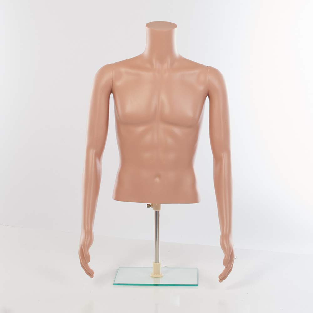 SSWBasics Male Plastic Half Body Mannequin Torso - 36