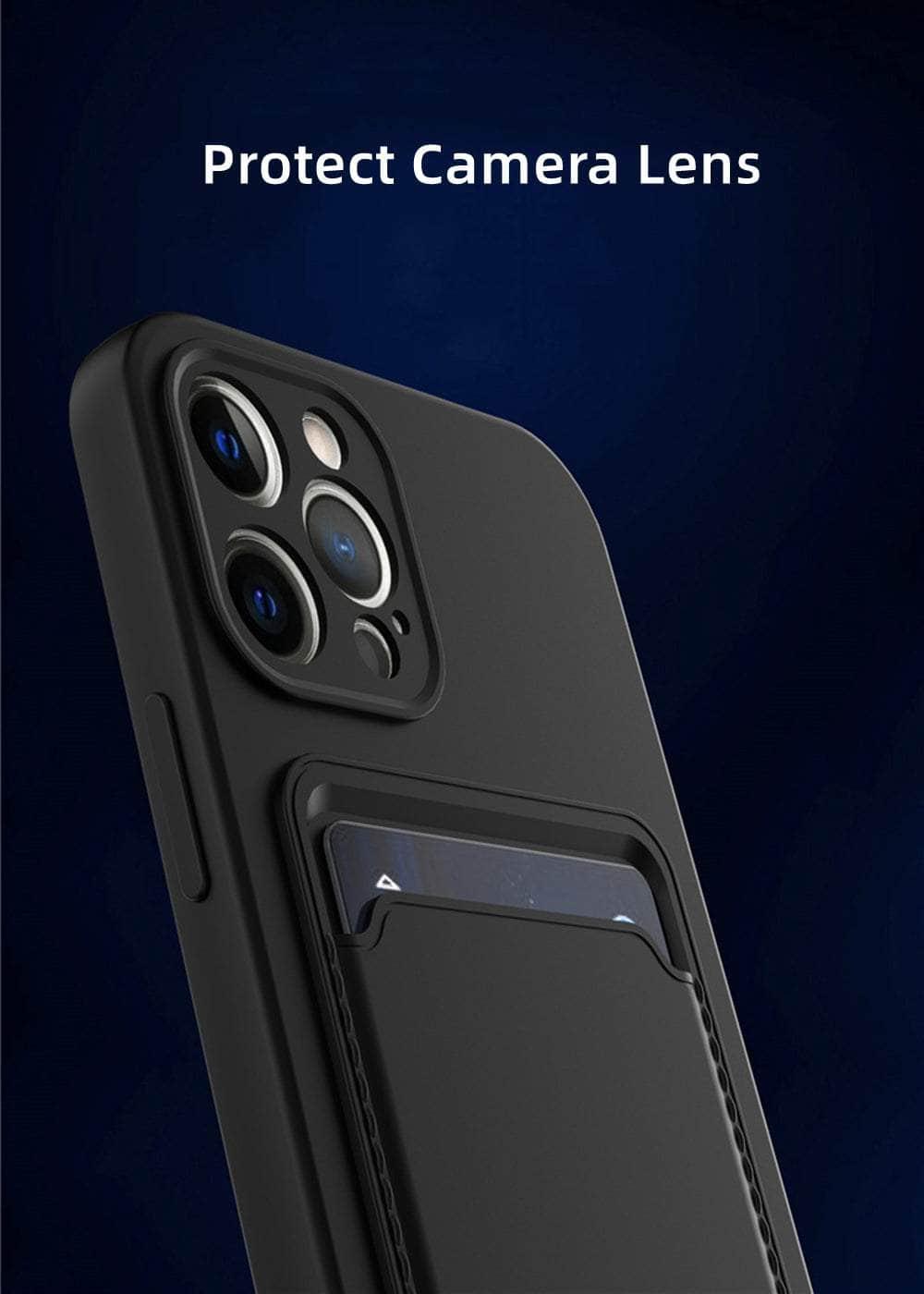 Premium Liquid Silicone iPhone 14 Pro Wallet Case with Card Holder - Slim Protective Cover for Everyday Use & Travel