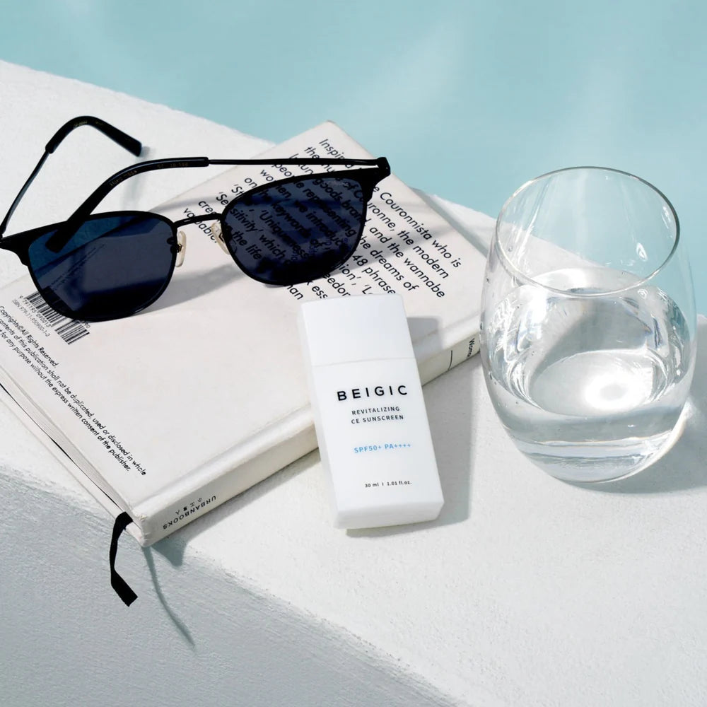 BEIGIC Revitalizing CE Sunscreen SPF50+ PA++++ 30ml - Anti-Aging & UV Protection Face Sunscreen for Daily Use - Perfect for Outdoor Activities & Beach Days