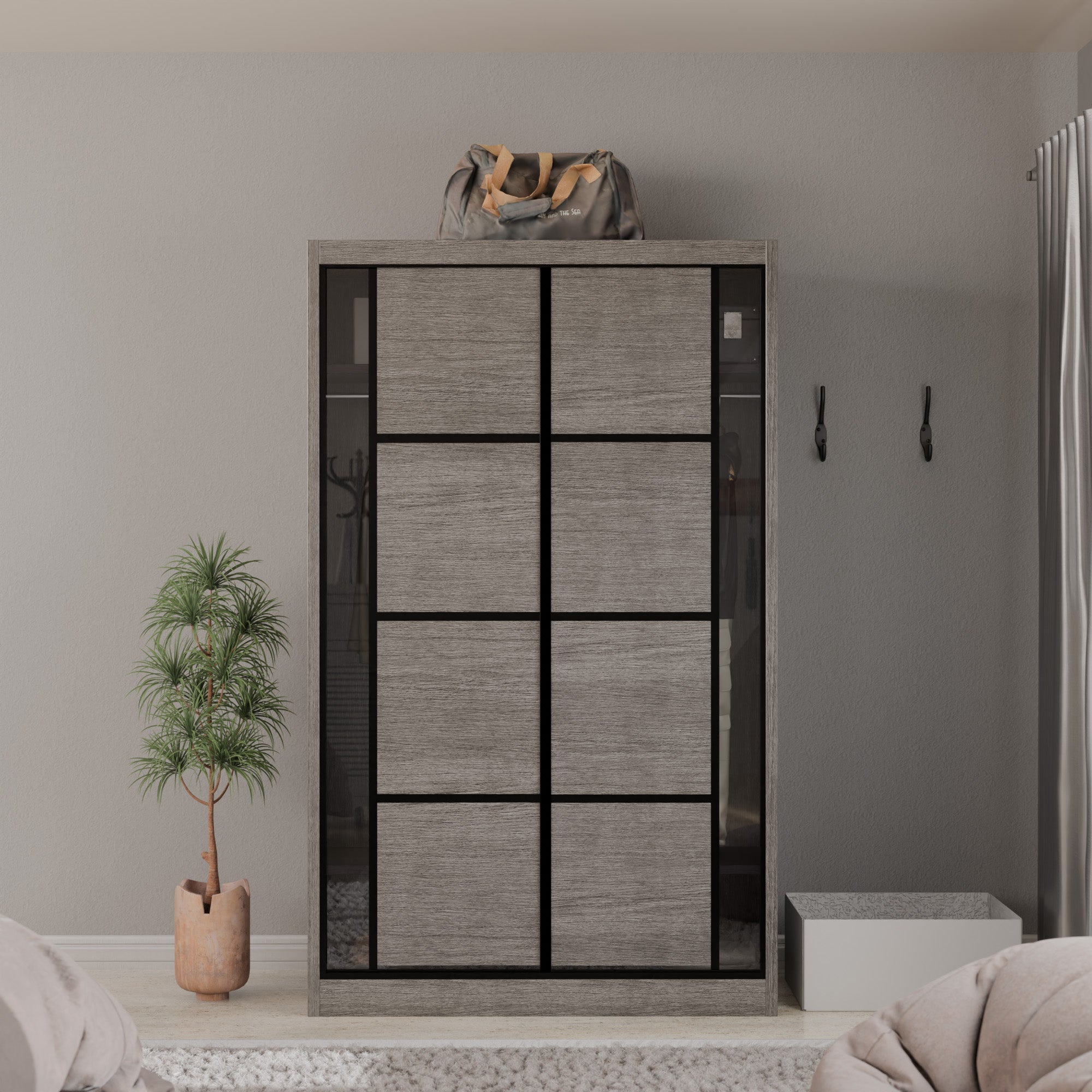 Josie Modular Wardrobe W04 - Customizable Closet Organizer System for Bedroom & Walk-in Closets | Space-Saving Storage Solution with Adjustable Shelves & Hanging Rods | Perfect for Home Organization & Small Spaces