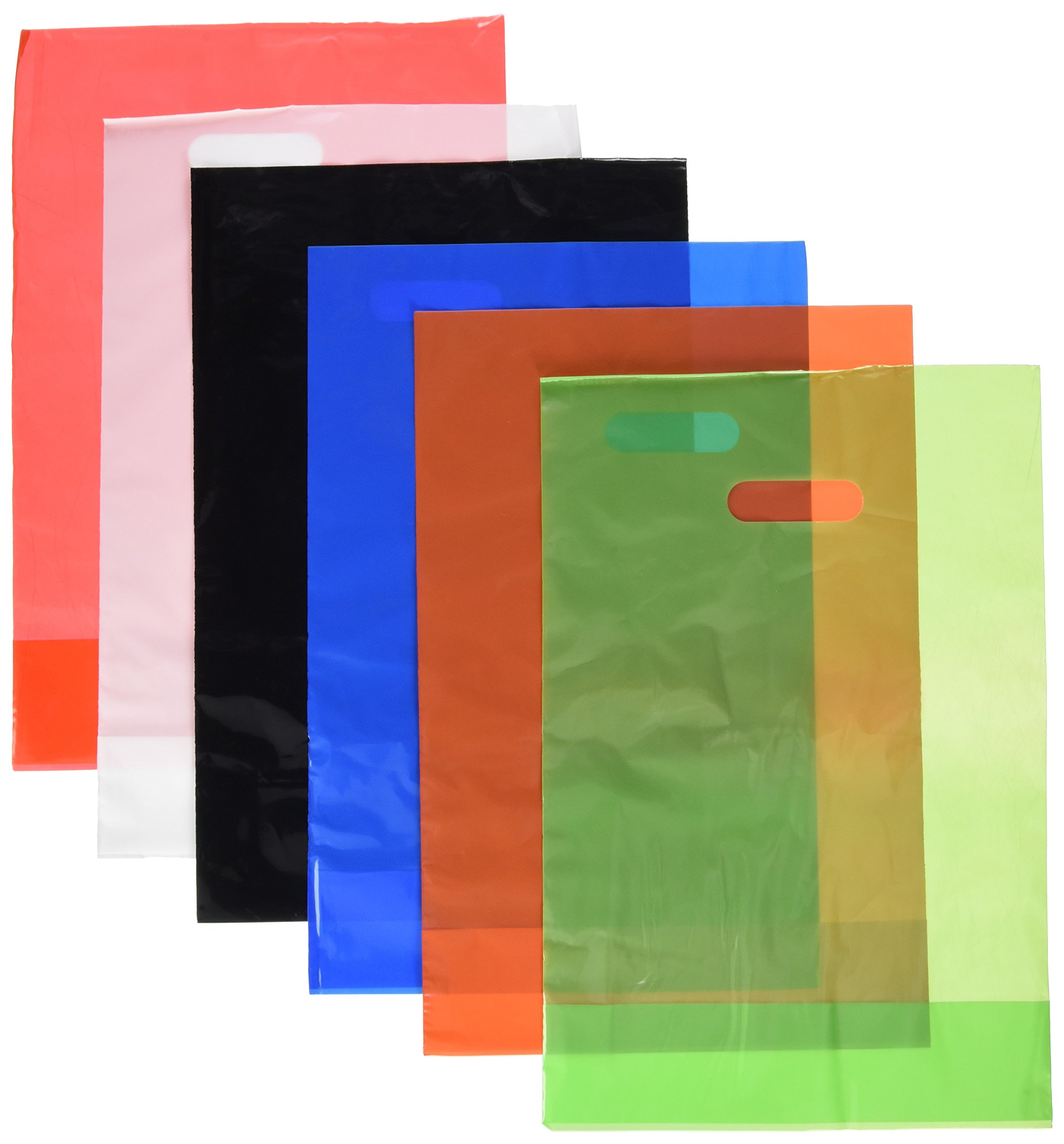Eco-Friendly Solid Color Plastic Bags - 1 Piece | Reusable Shopping Bags for Groceries, Retail & Storage