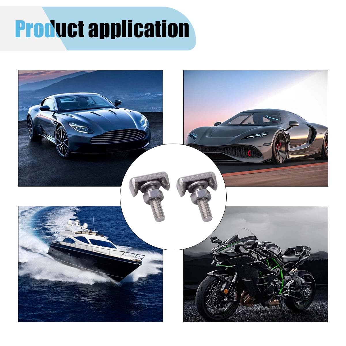 High-Quality T-Shaped Battery Terminal Bolts Kit - Car Battery Cable Extender & Nut Accessories Replacement (OEM# 64740, 19116852) - Perfect for Automotive Battery Maintenance & Electrical System Upgrades (2PCS)