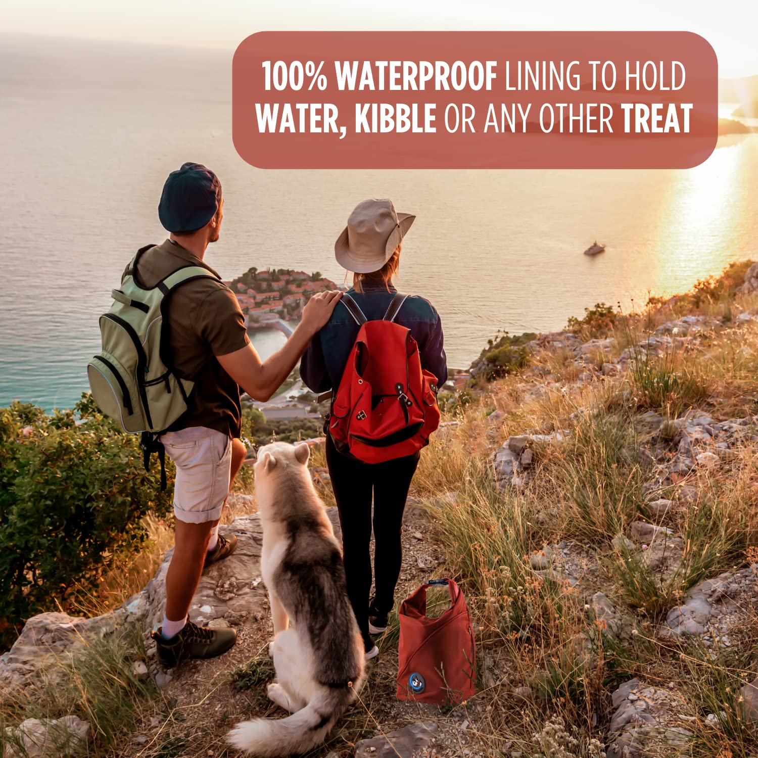 Portable Dog Food Storage Bag - 20 Cups Kibble Carrier for Travel, Hiking & Camping - Leak-Proof Pet Travel Accessories (Orange) - Perfect for Road Trips, Outdoor Adventures & Daily Walks