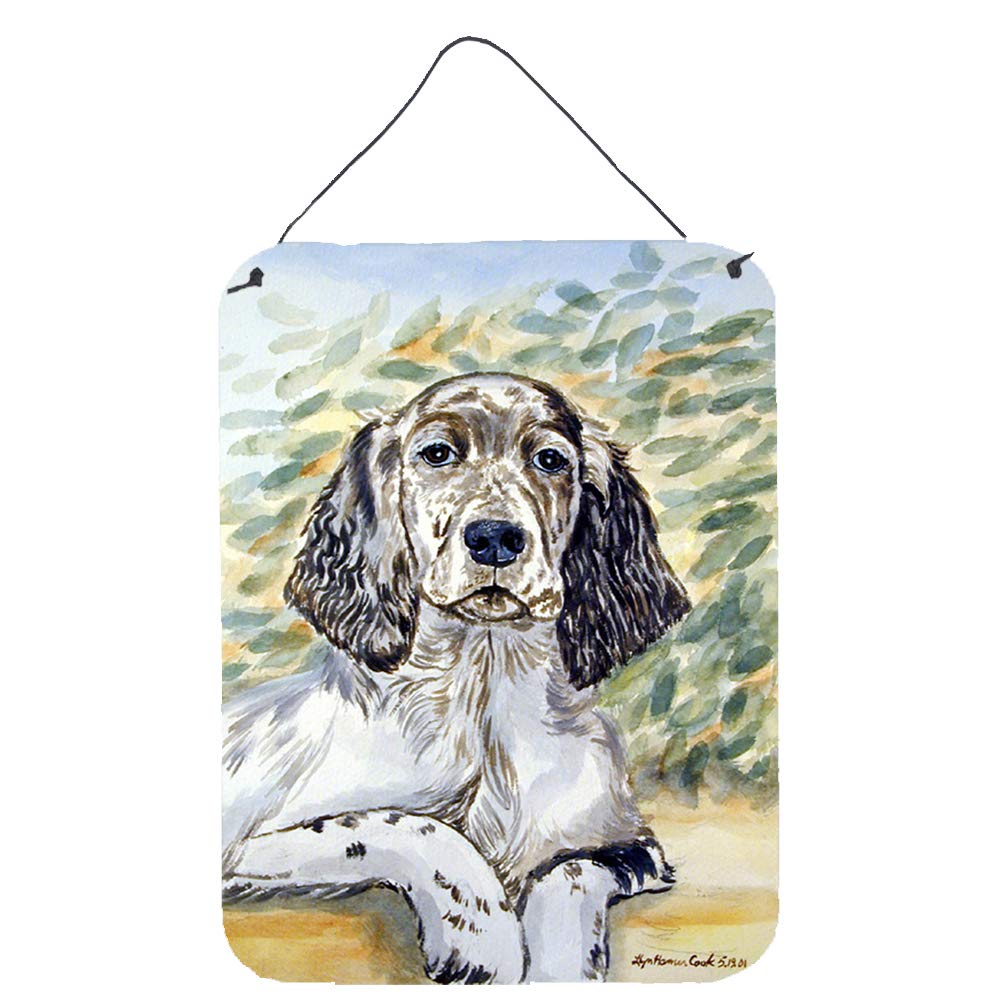 English Setter Patience Wall Decor - 12x16 Aluminum Metal Sign for Kitchen, Bar, Bathroom & Front Door - Caroline's Treasures Multicolor Home Plaque - Perfect for Dog Lovers & Farmhouse Style