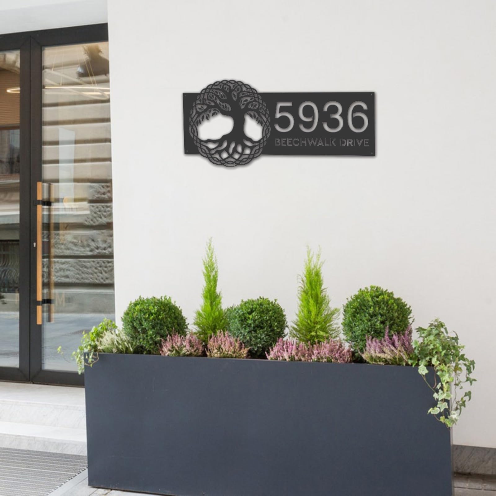 Custom Metal House Numbers Sign - Durable Outdoor Address Plaque for Home & Business (Style-7) | Perfect for Front Door, Mailbox, Fence & Garden Decor