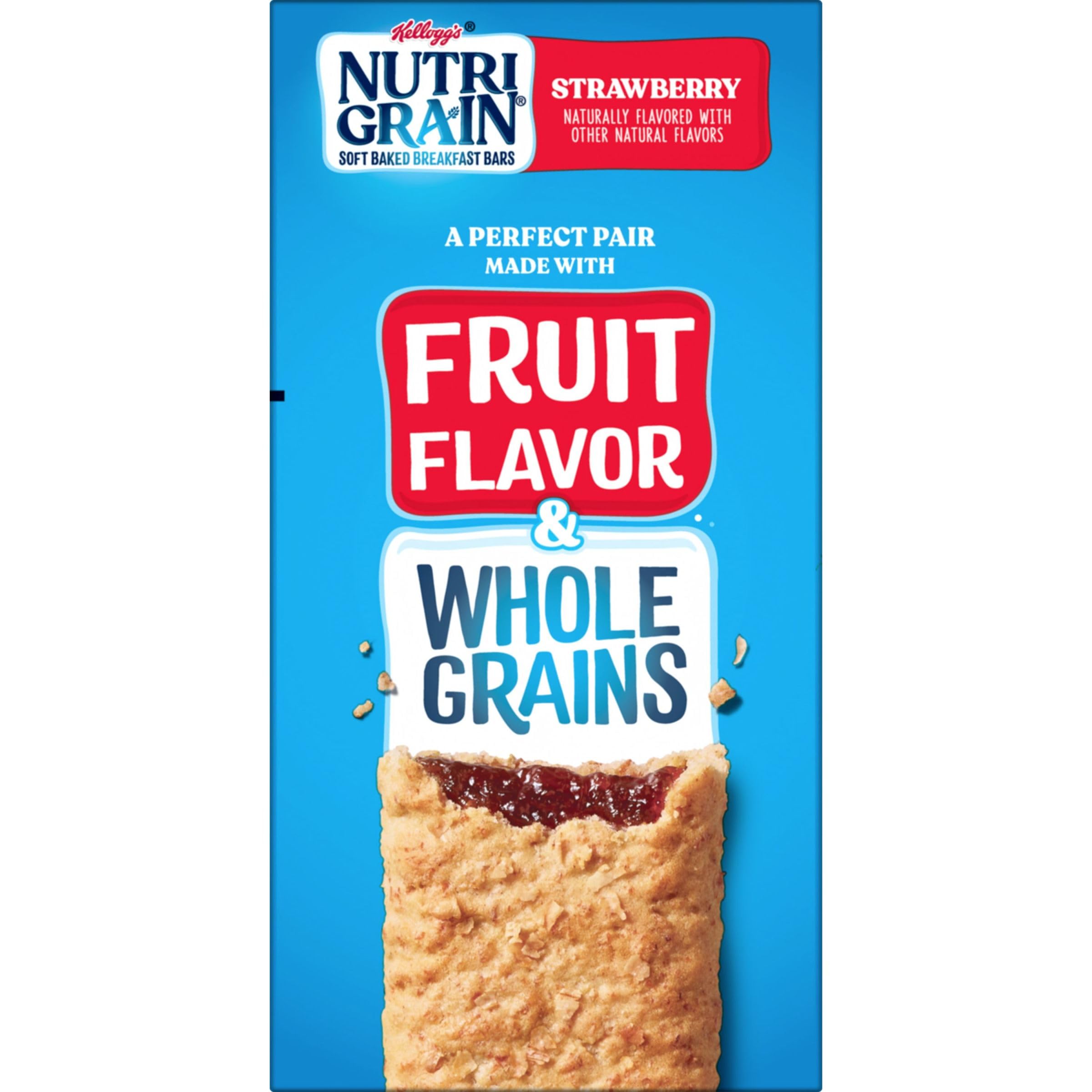 Nutri-Grain Soft Baked Breakfast Bars - Strawberry Flavor, 20.8oz Value Pack (16 Count) | Healthy Kids Snacks for School Lunch, After School Treat & On-the-Go Breakfast | Non-GMO & Whole Grain Energy Bars