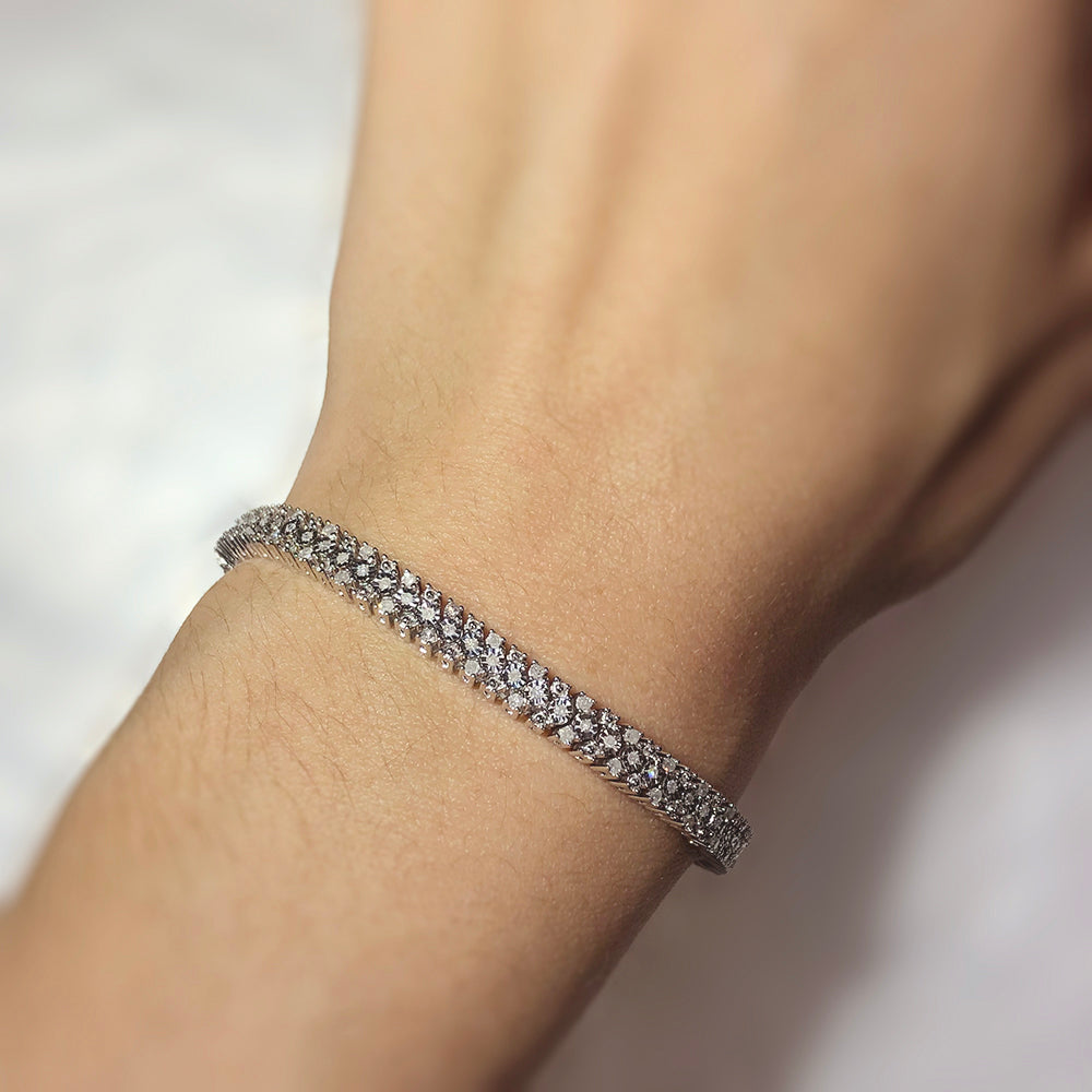 1 Carat Diamond Tennis Bracelet with 167 Diamonds - 18cm Sterling Silver Jewelry for Women - Perfect for Weddings, Anniversaries & Special Occasions