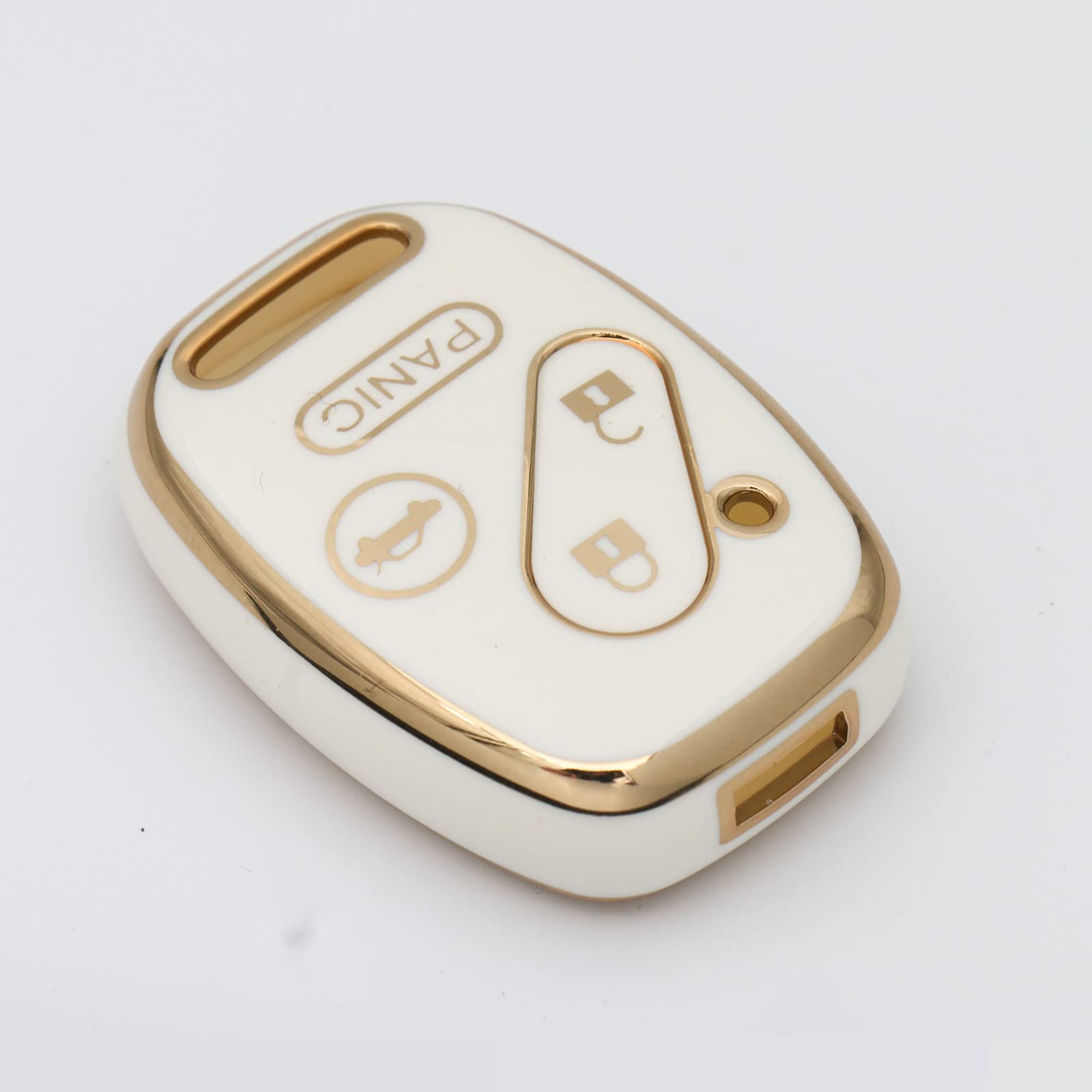 Premium Soft TPU Key Fob Cover with Metal Keychain - Compatible with Honda Accord, Civic, EX, Pilot, CR-V - Durable Protection Case (White) | Perfect for Everyday Use, Car Enthusiasts & Gift Giving