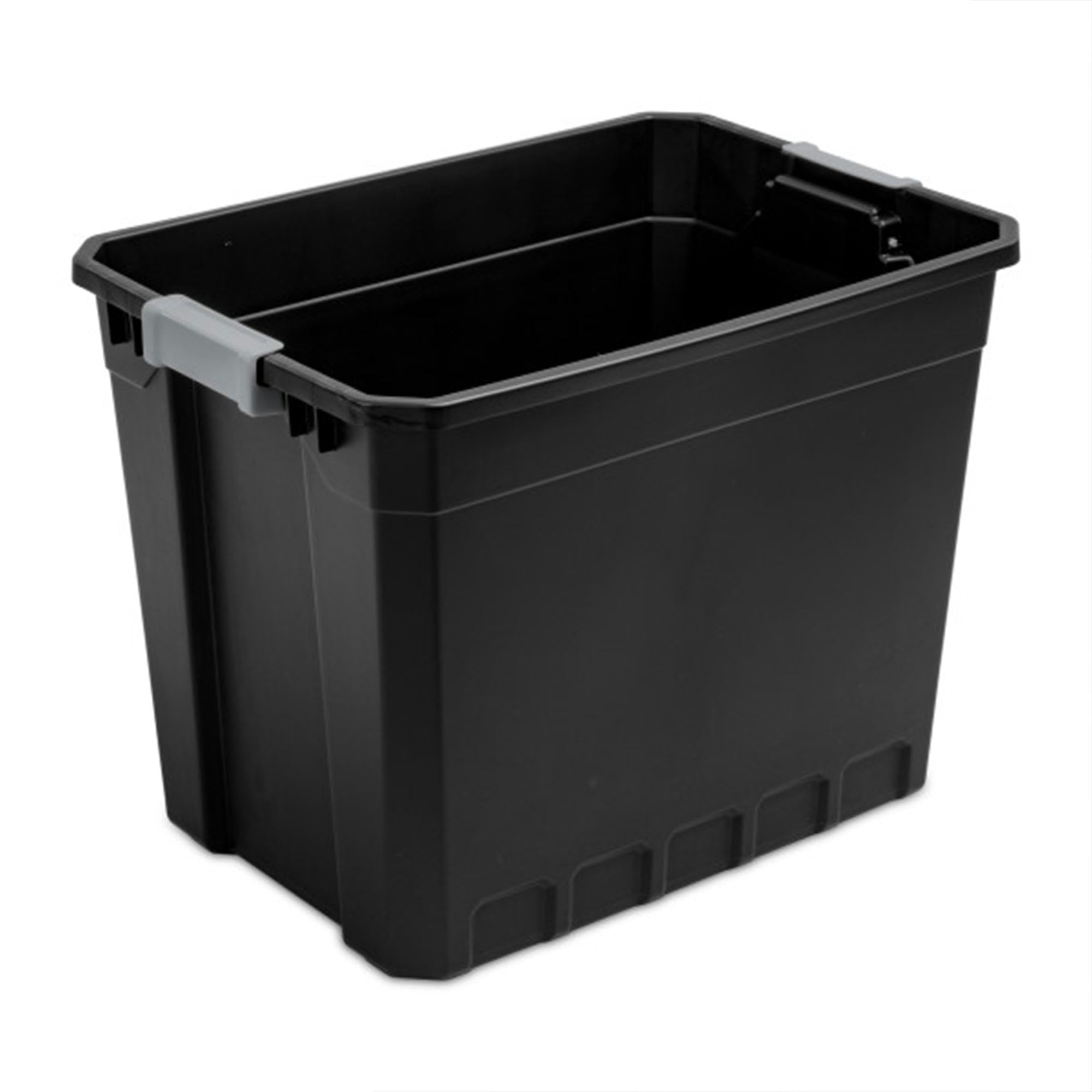 Sterilite 12-Pack 27 Gallon Black Plastic Storage Bins with Lids - Stackable Clear Containers for Home Organization, Garage, Closet & Office Storage Solutions