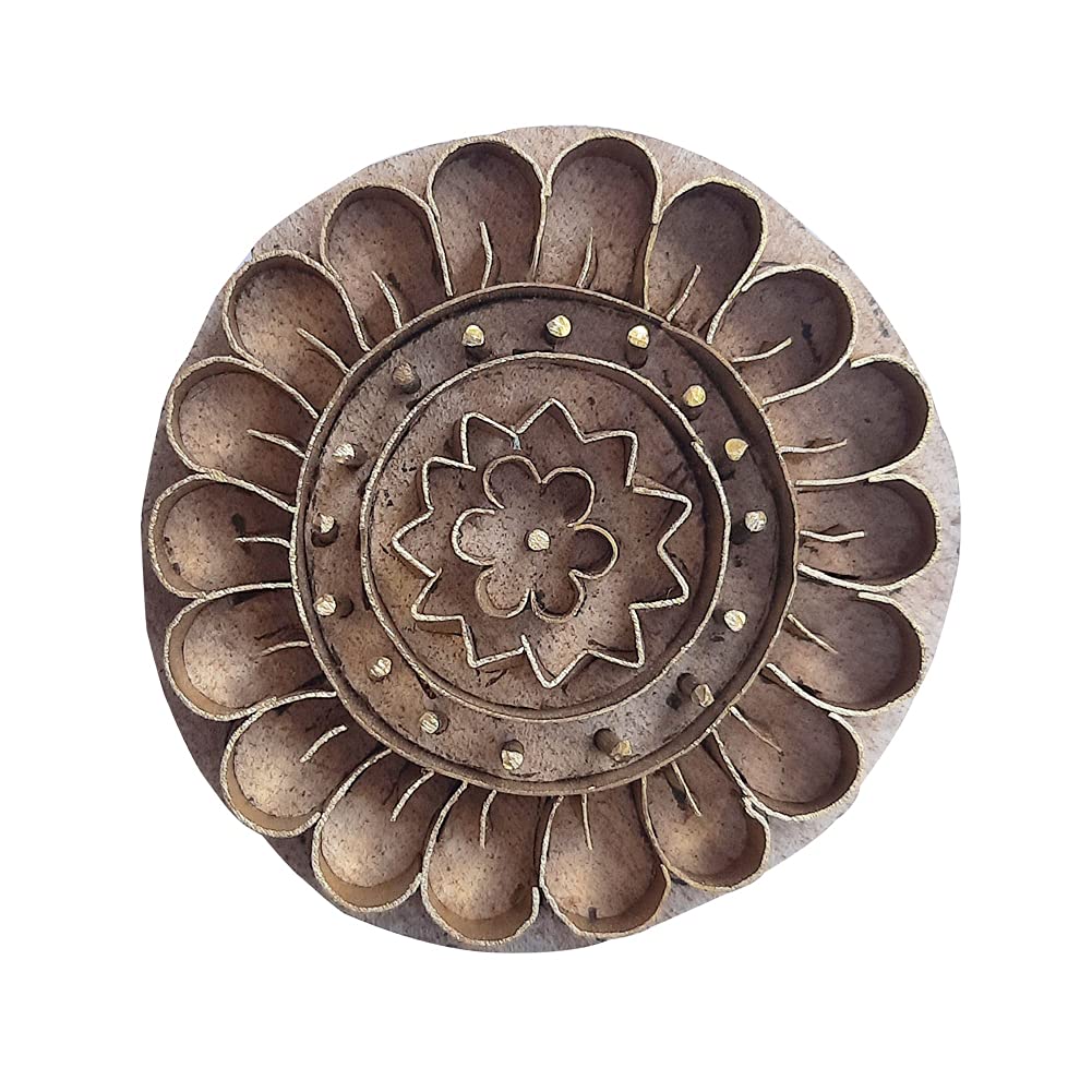 Royal Kraft Brass Wooden Stamps for Clay, Pottery & Fabric Printing - DIY Crafts & Decor