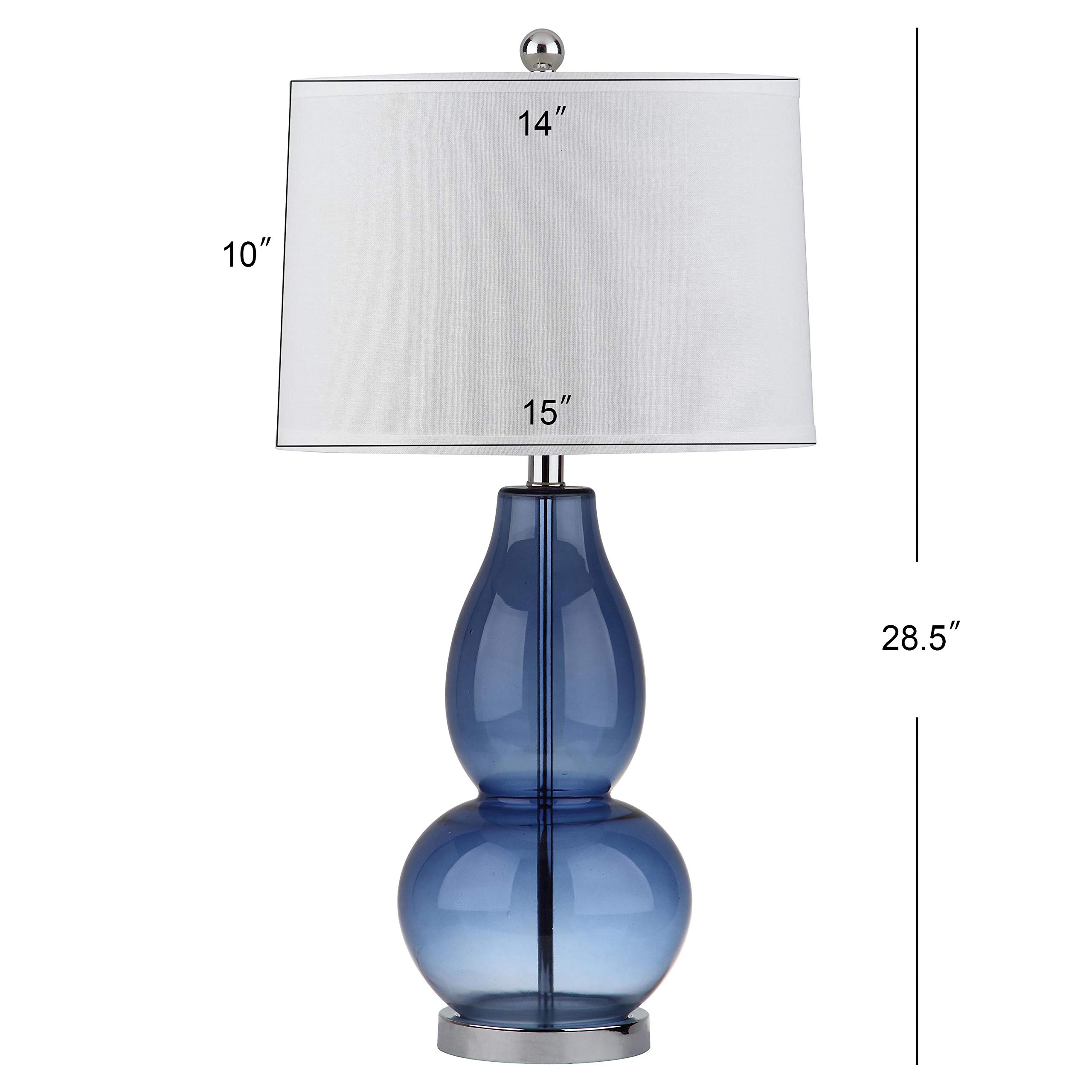 SAFAVIEH Mercurio Blue Glass Double Gourd Table Lamp Set of 2 - 29