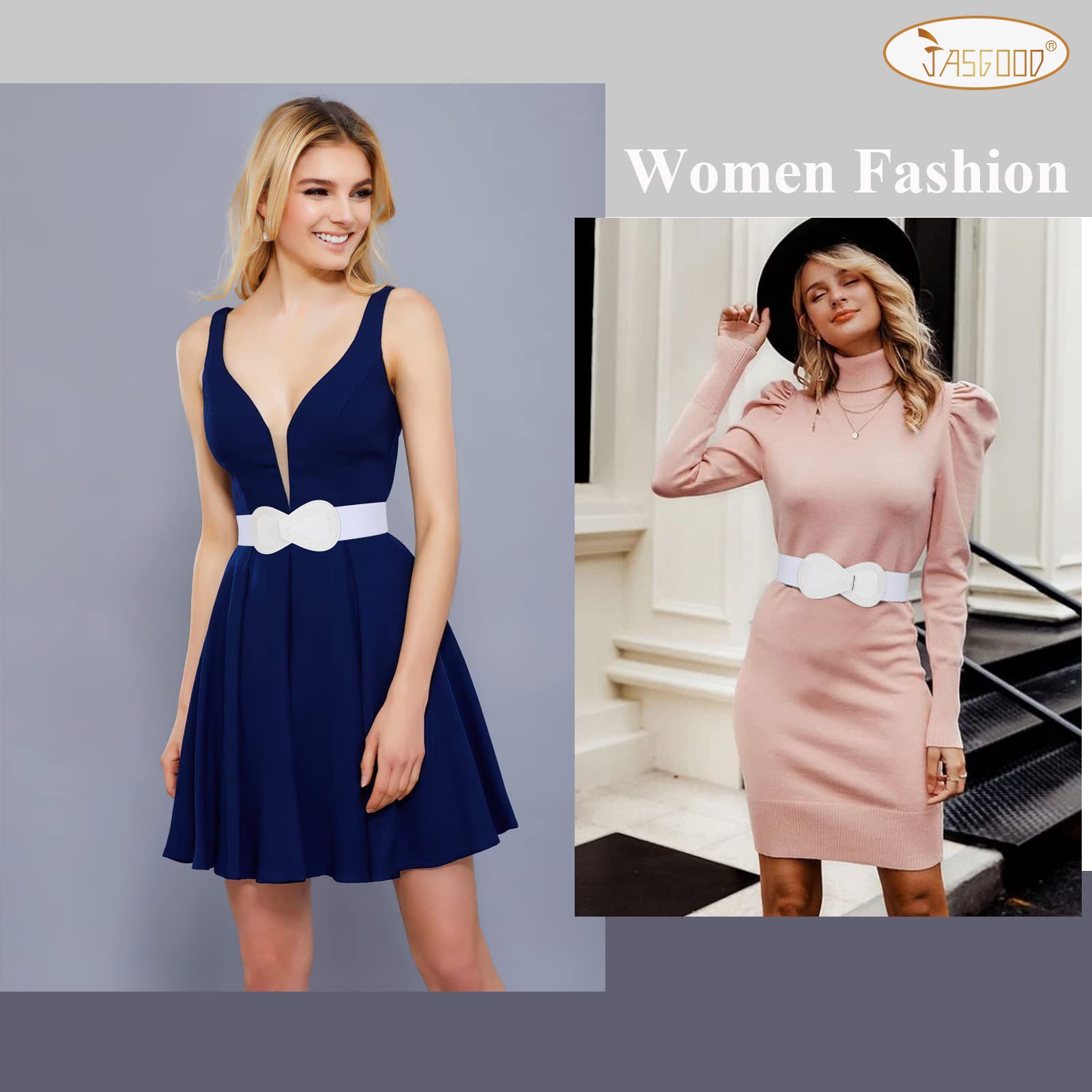 JASGOO Vintage Wide Elastic Waist Belt for Women - Stretchy Dress Belt - Perfect for Dresses, Skirts & High-Waisted Outfits
