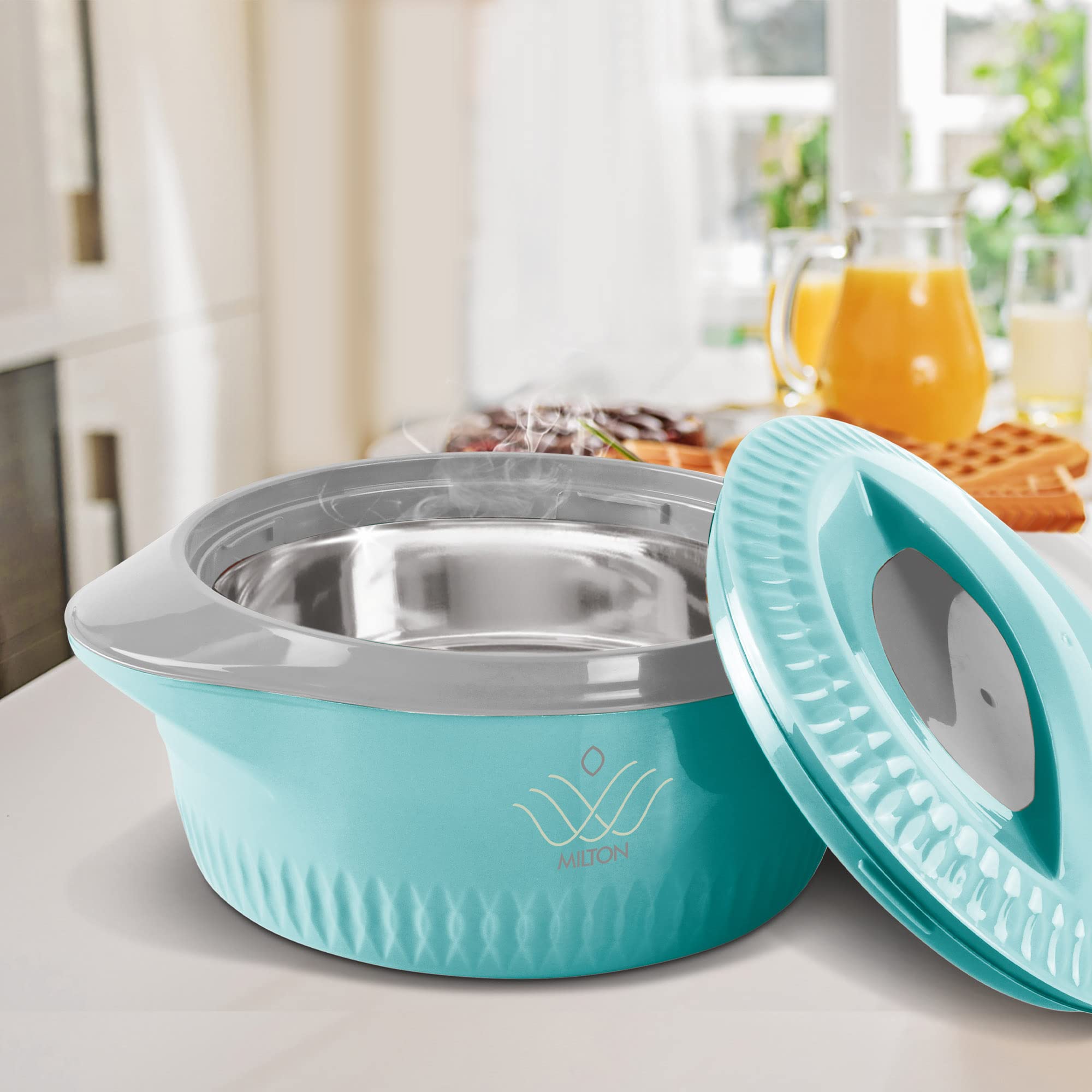 MILTON Royal 1000 Double Wall Stainless Steel Insulated Casserole - 830ml Blue | Keeps Food Hot & Fresh for 8-10 Hours | Perfect for Roti, Biryani, Curries & Indian Cuisine | Ideal for Picnics, Parties & Family Gatherings