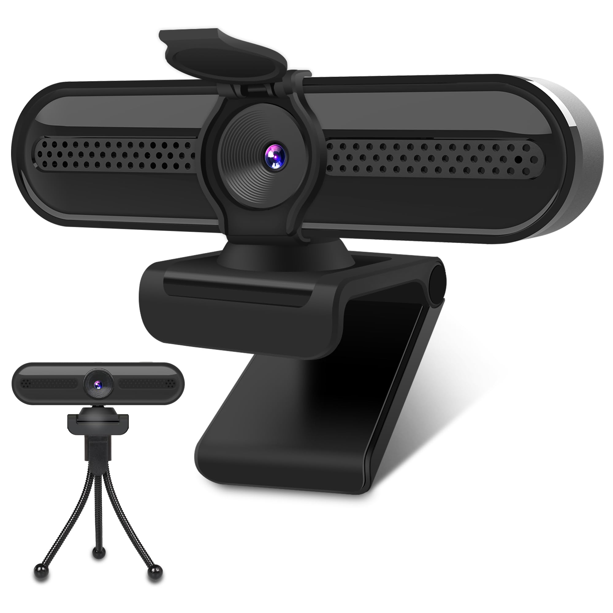 2K Webcam with Autofocus & Dual Noise-Cancelling Mics - FHD 1080P/60fps Streaming Camera for Computer, Laptop, MacBook (Windows/Mac Compatible) - Perfect for Zoom Meetings, Skype Calls, Teams Video Conferencing & Live Streaming