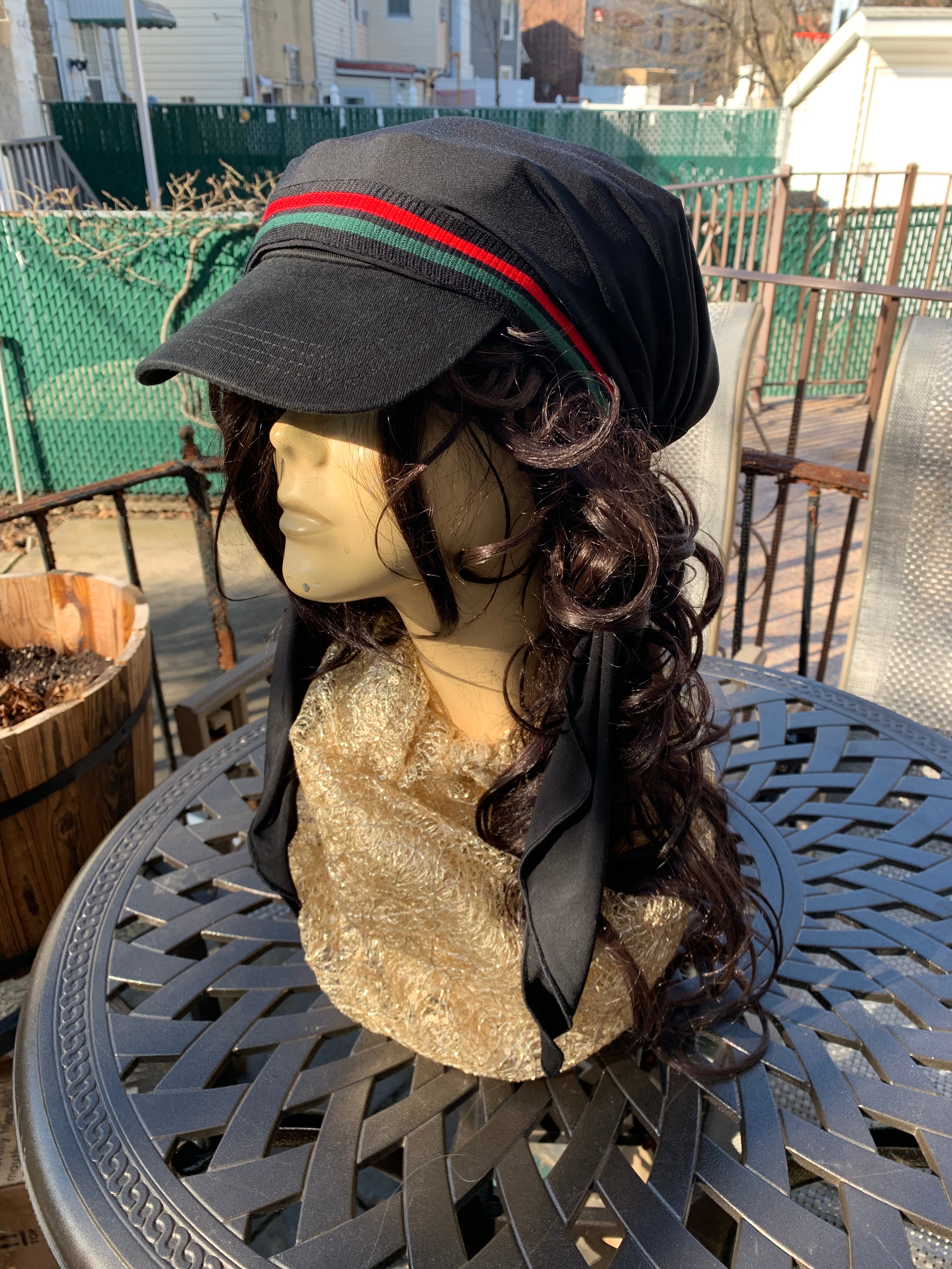 Sun Visor Hair Scarf for Women - Black Hijab & Tichel with Brim | Lightweight Headscarf with Modern Design | Perfect for Outdoor Activities, Beach, Driving & Fashion | Made in USA by Uptown Girl Headwear