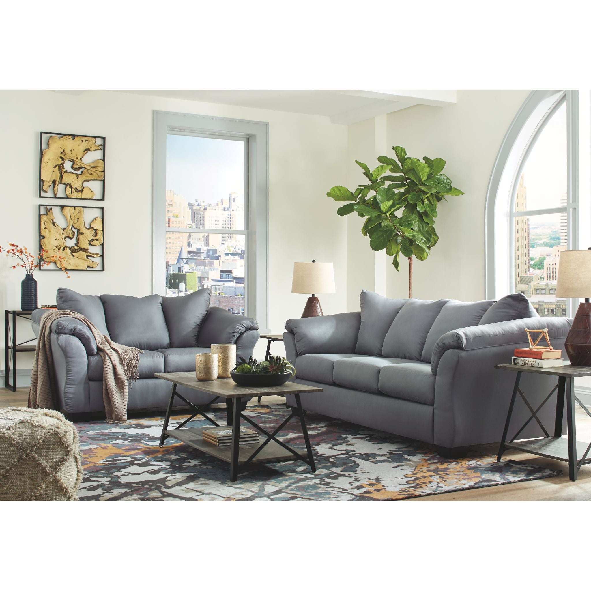 Darcy Sofa - Modern Comfortable Couch for Living Room, Lounge & Office | Soft Fabric Upholstery, Sturdy Frame | Perfect for Relaxing, Entertaining & Small Spaces