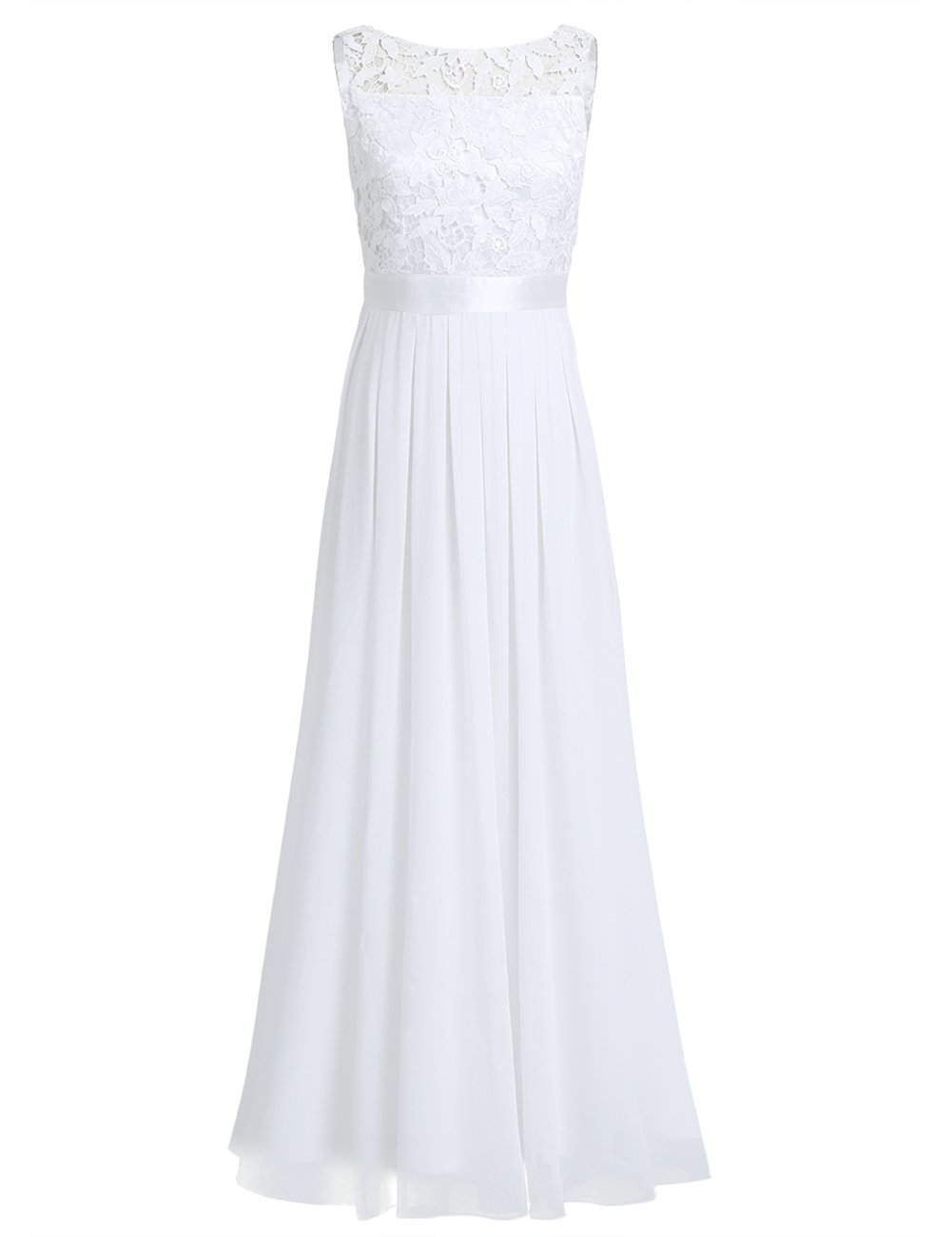 ACSUSS Women's Elegant Crochet Lace Chiffon Maxi Dress - Wedding, Bridesmaid, Evening Gown & Prom Dress for Special Occasions | Perfect for Weddings, Parties, Formal Events & Romantic Date Nights