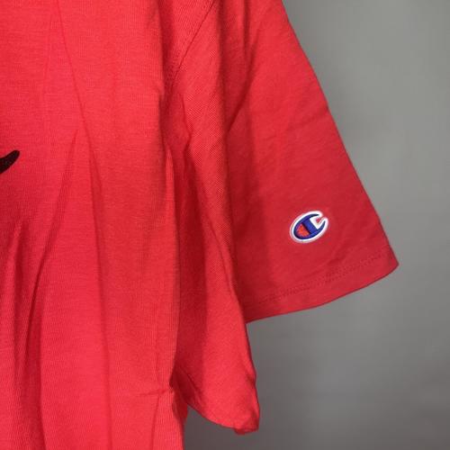 Champion Men's Classic Script T-Shirt - Red, Large (US Size) | Comfortable Cotton Tee for Casual Wear, Gym & Everyday Outfits