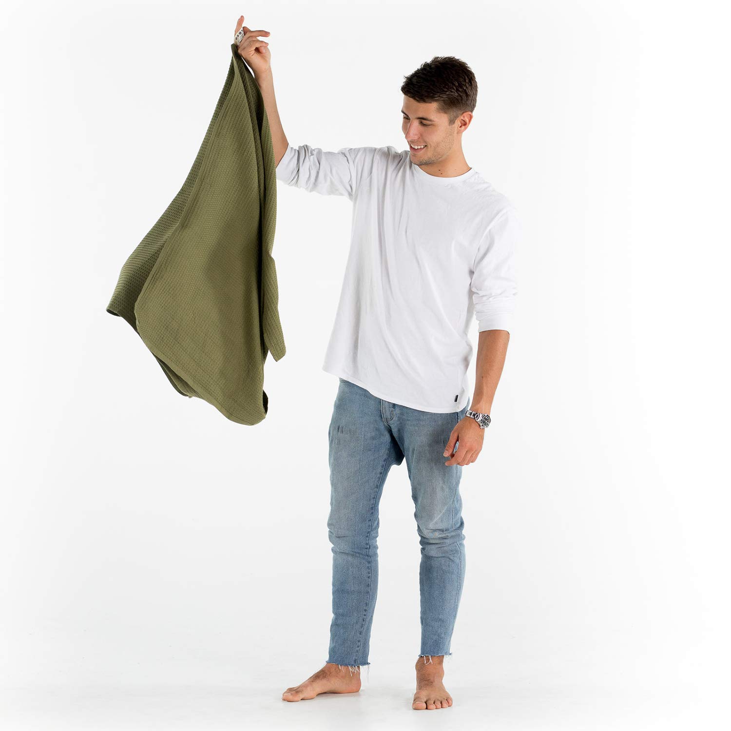 Layday Rover Meadow Organic Cotton Travel Towel - Ultra Absorbent Quick Dry Lightweight Towel for Backpacking, Beach, Camping & Surfing | Perfect for Outdoor Adventures, Yoga & Gym
