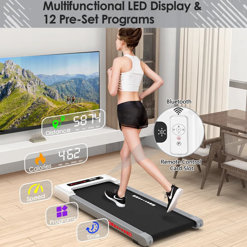 Portable Mini Treadmill for Home & Office - Compact Folding Electric Walking Machine with LCD Display - Perfect for Small Spaces, Apartment Workouts & Under Desk Exercise