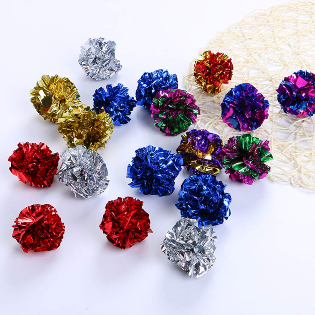 36 Pcs Crinkle Cat Toys Balls - Colorful Interactive Pet Toys for Indoor Cats, Kittens - Fun Crinkly Paper Flower Balls for Playtime, Exercise & Stress Relief