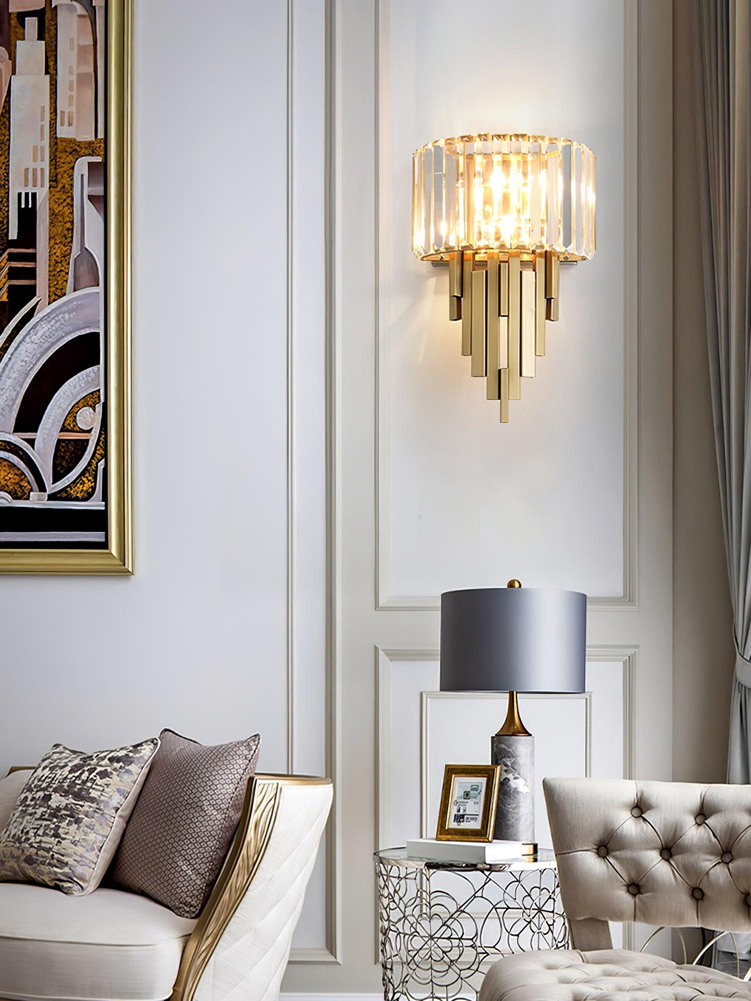 Kubica Crystal Wall Lamp - Elegant LED Sconce Lighting for Bedroom, Living Room, Hallway | Modern Home Decor & Ambient Lighting