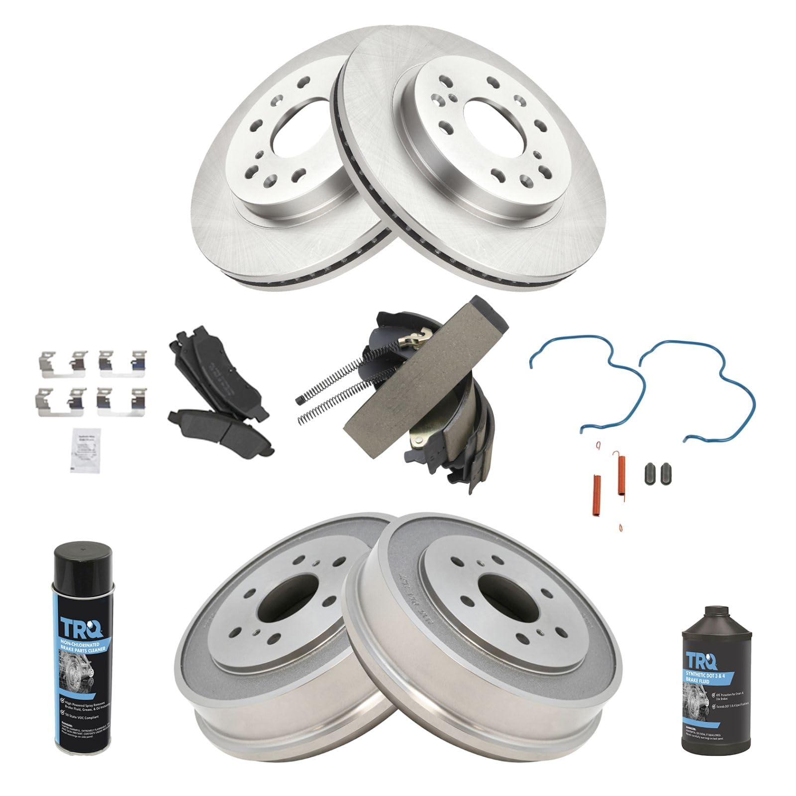 High-Performance Semi-Metallic Brake Pads & Rotor Kit - Complete Drum Brake Set with Hardware & Chemicals for Cars, Trucks & SUVs - Perfect for Daily Commuting, Off-Roading & Heavy-Duty Braking